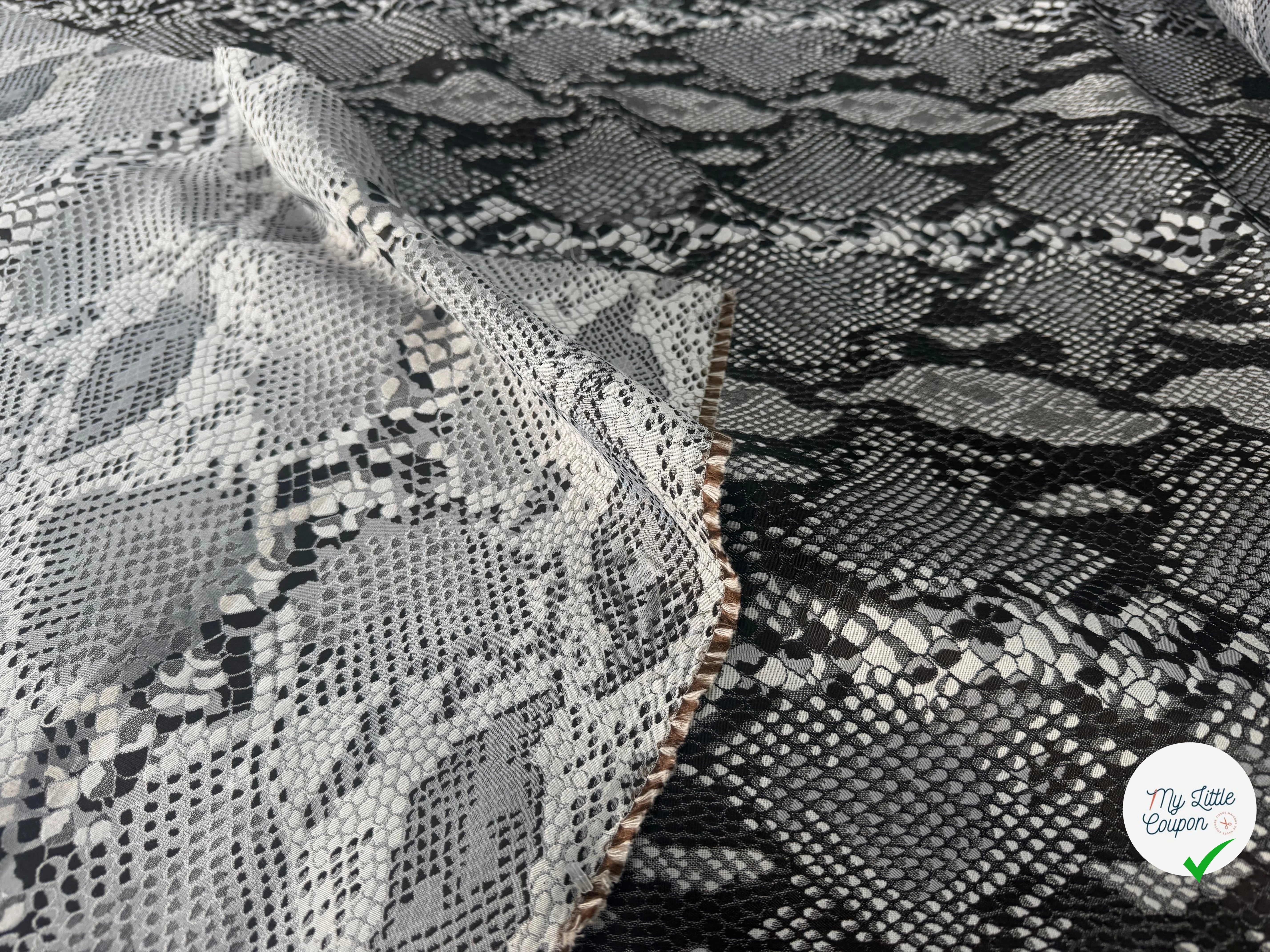 JACQUARD SERPENT GRIS ARGENT 19% COTON - My Little Coupon