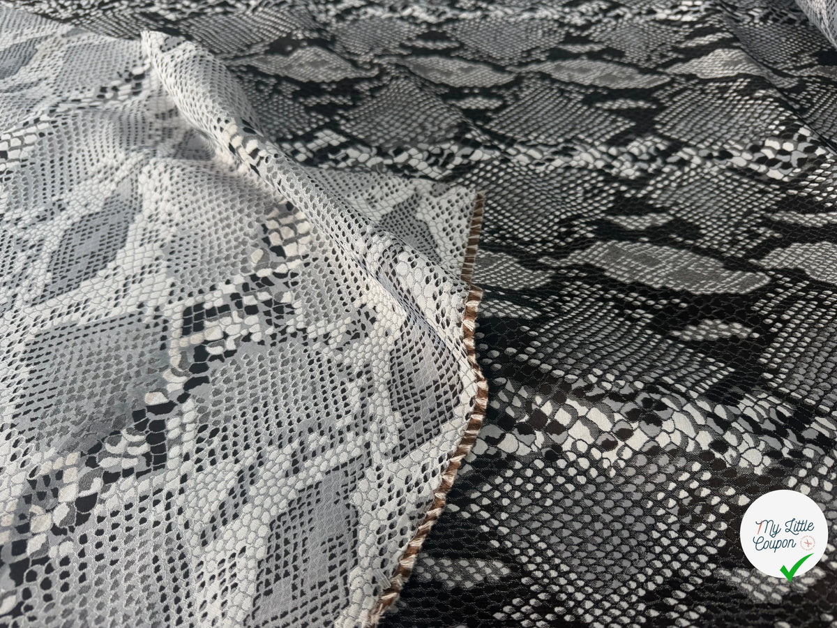 JACQUARD SERPENT GRIS ARGENT 19% COTON - My Little Coupon