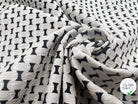 JACQUARD STRETECH RÉVERSIBLE DUO DE LIGNES BLANCHES ET BOUTON PUSH - coupon de tissu de 3 mètres - My Little Coupon - tissu - coudre