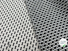 JACQUARD STRETECH RÉVERSIBLE DUO DE LIGNES BLANCHES ET BOUTON PUSH - coupon de tissu de 3 mètres - My Little Coupon - tissu - coudre