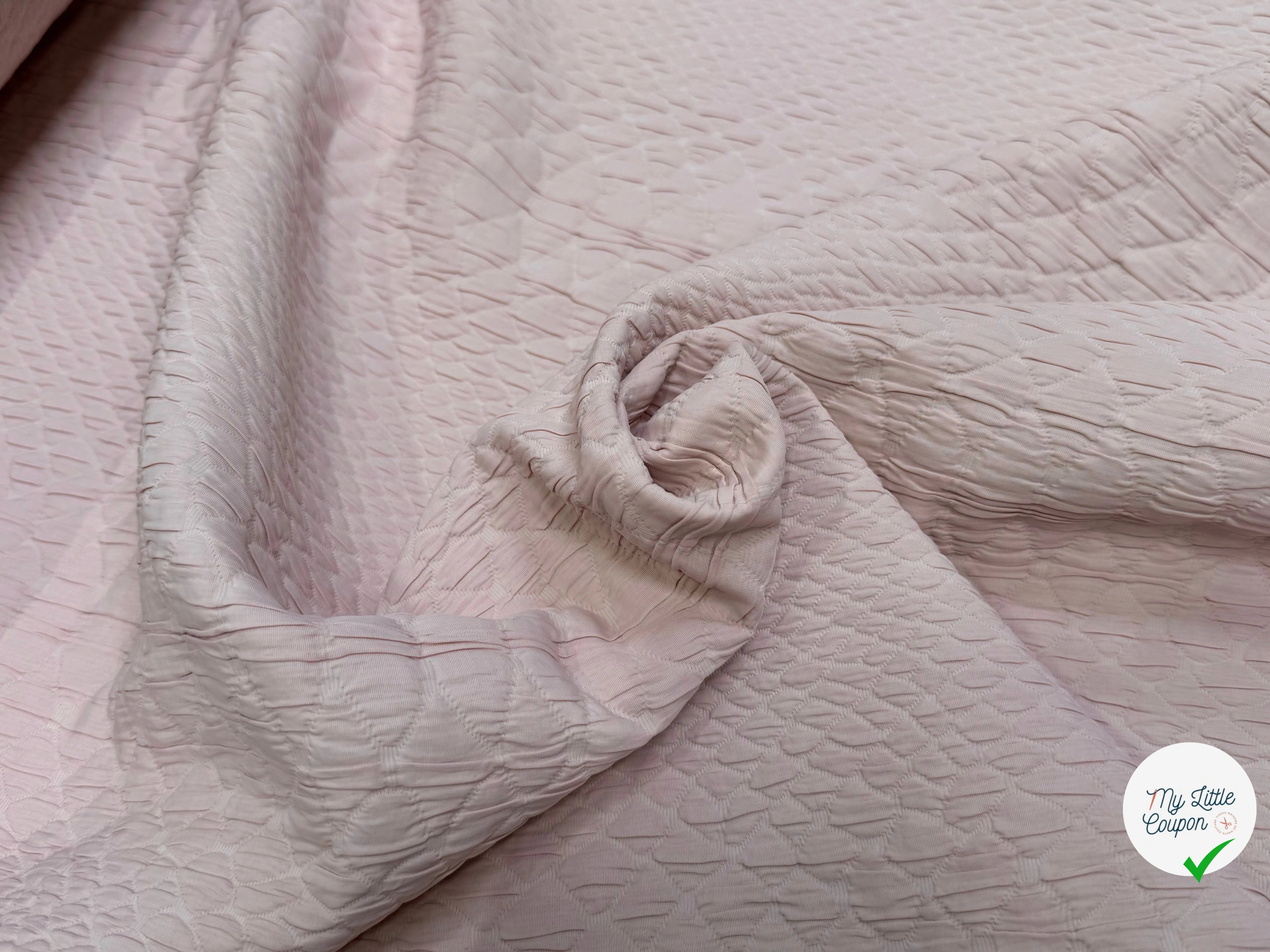 JACQUARD STRETCH ROSE ACÉTATE VISCOSE - My Little Coupon