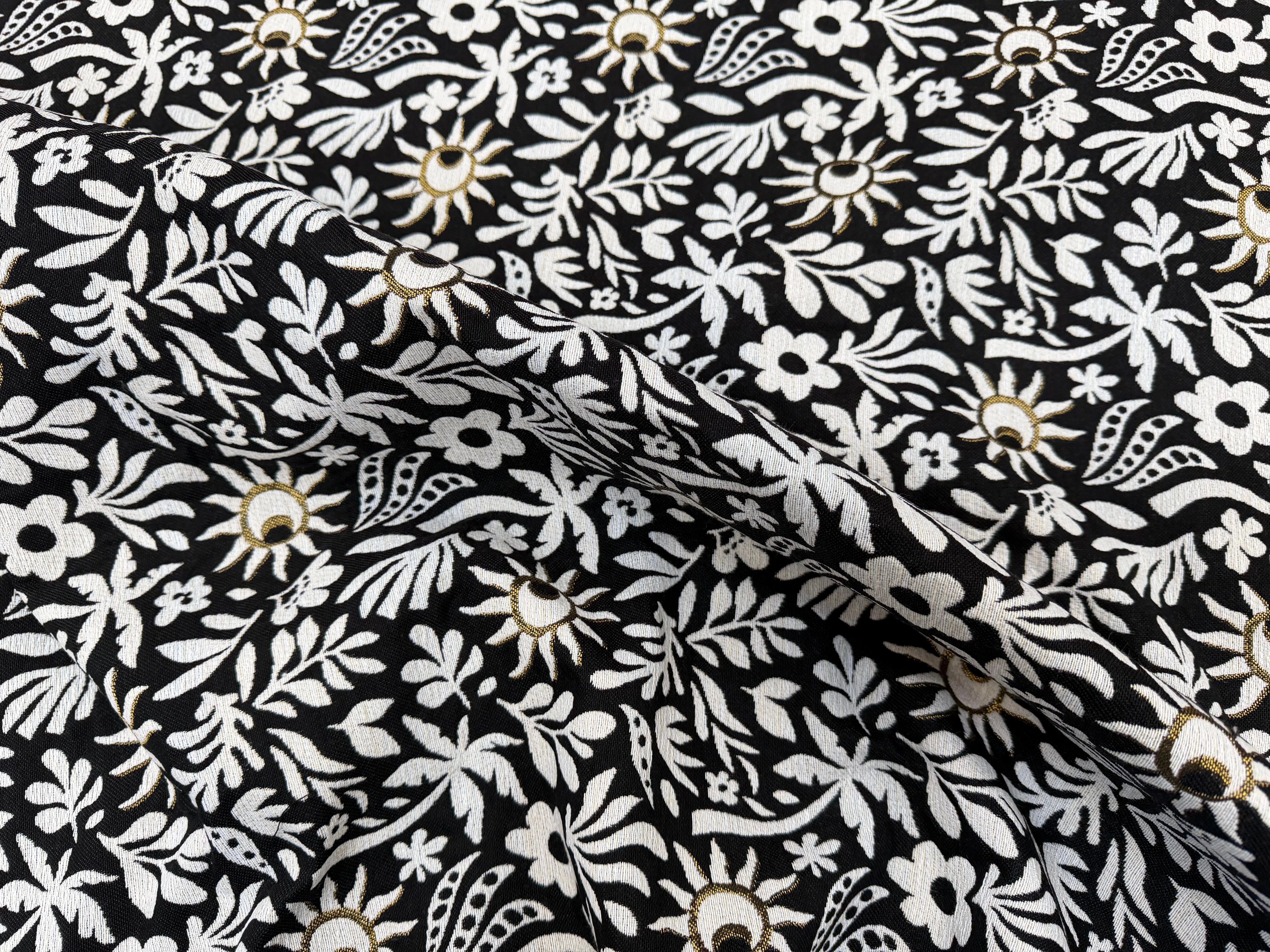 JACQUARD SUNLIGHT ALLOVER NOIR 140 CM MADE IN FRANCE 🇫🇷 - My Little Coupon