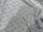 JACQUARD TISSÉ MOTIFS GÉOMÉTRIQUES BLEU GRIS LAVANDE - My Little Coupon