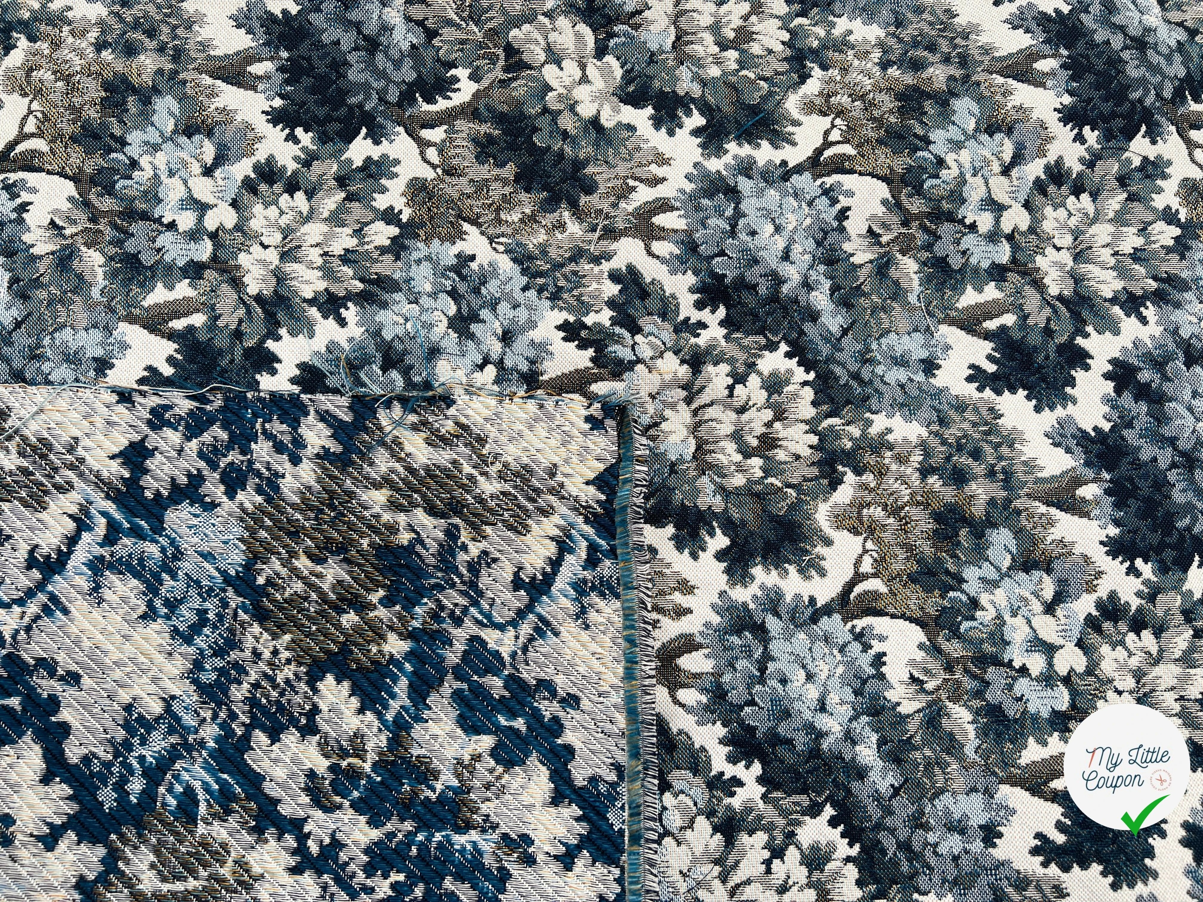 JACQUARD TISSÉ TEINT AUBUSSON ALLOVER BLEU - My Little Coupon