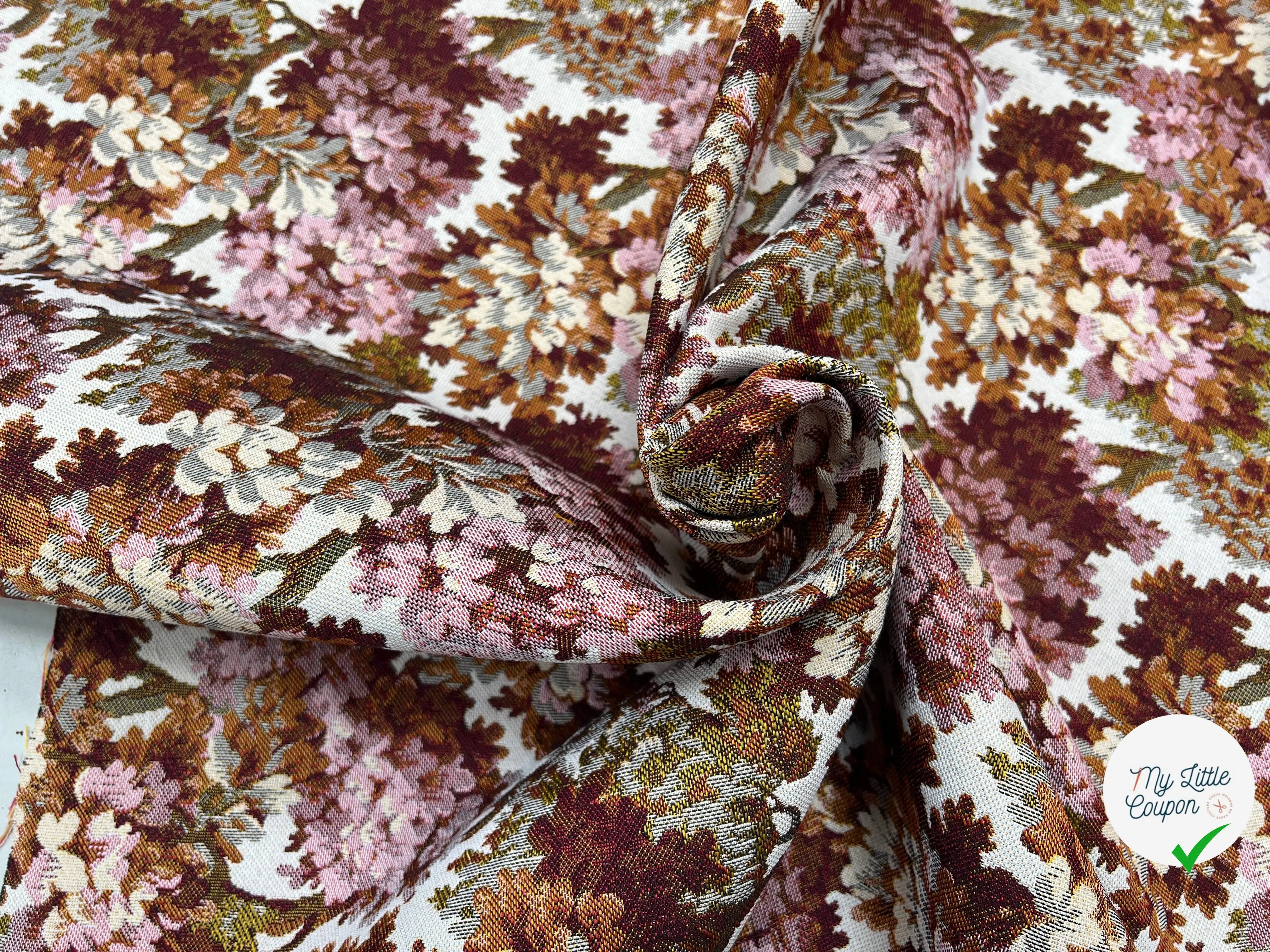 JACQUARD AUBUSSON DYED TISSUE ALL OVER RUST - My Little Coupon