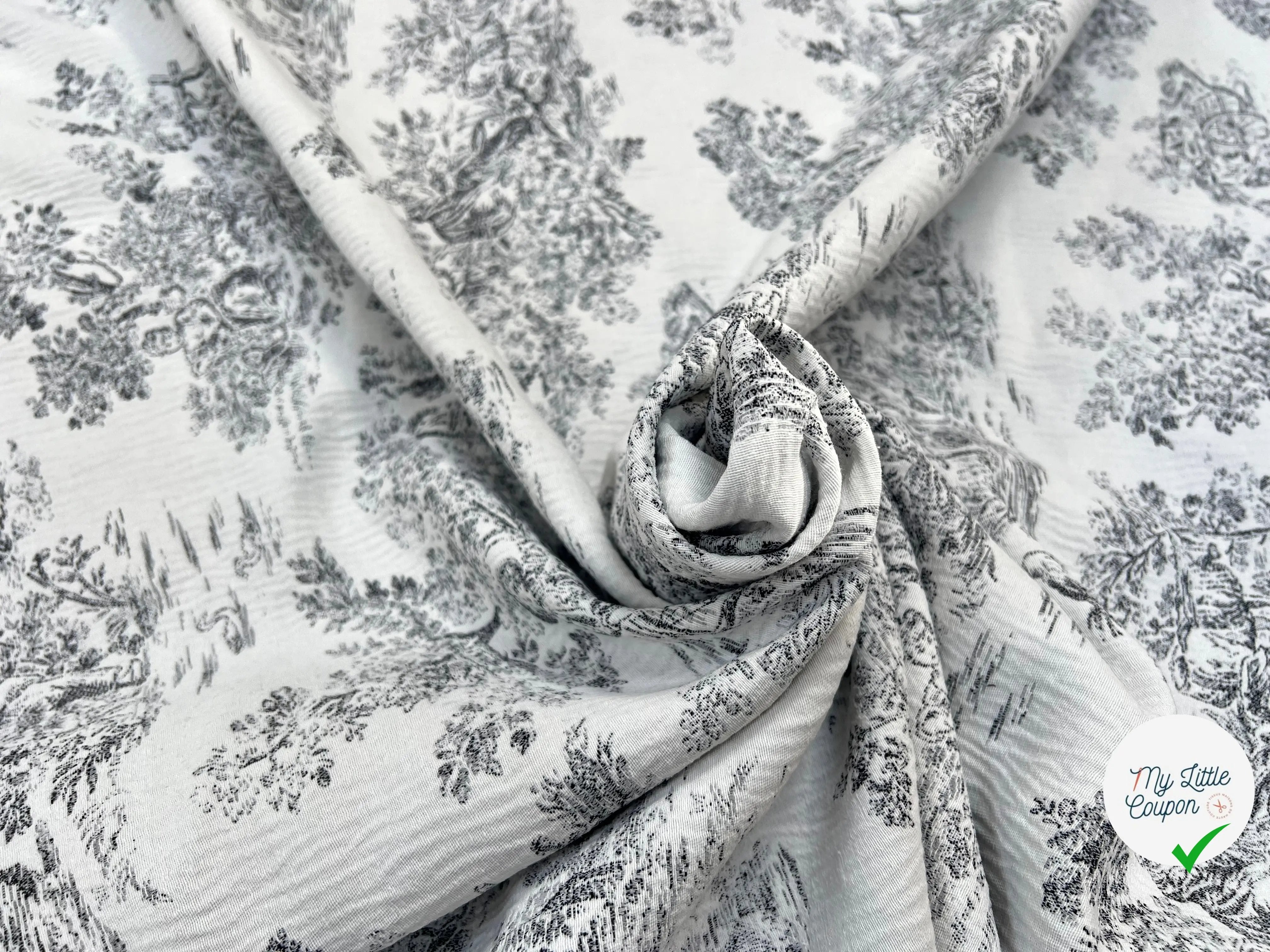 JACQUARD TISSÉ TEINT COLLINE ALLOVER ANTHRACITE - My Little Coupon