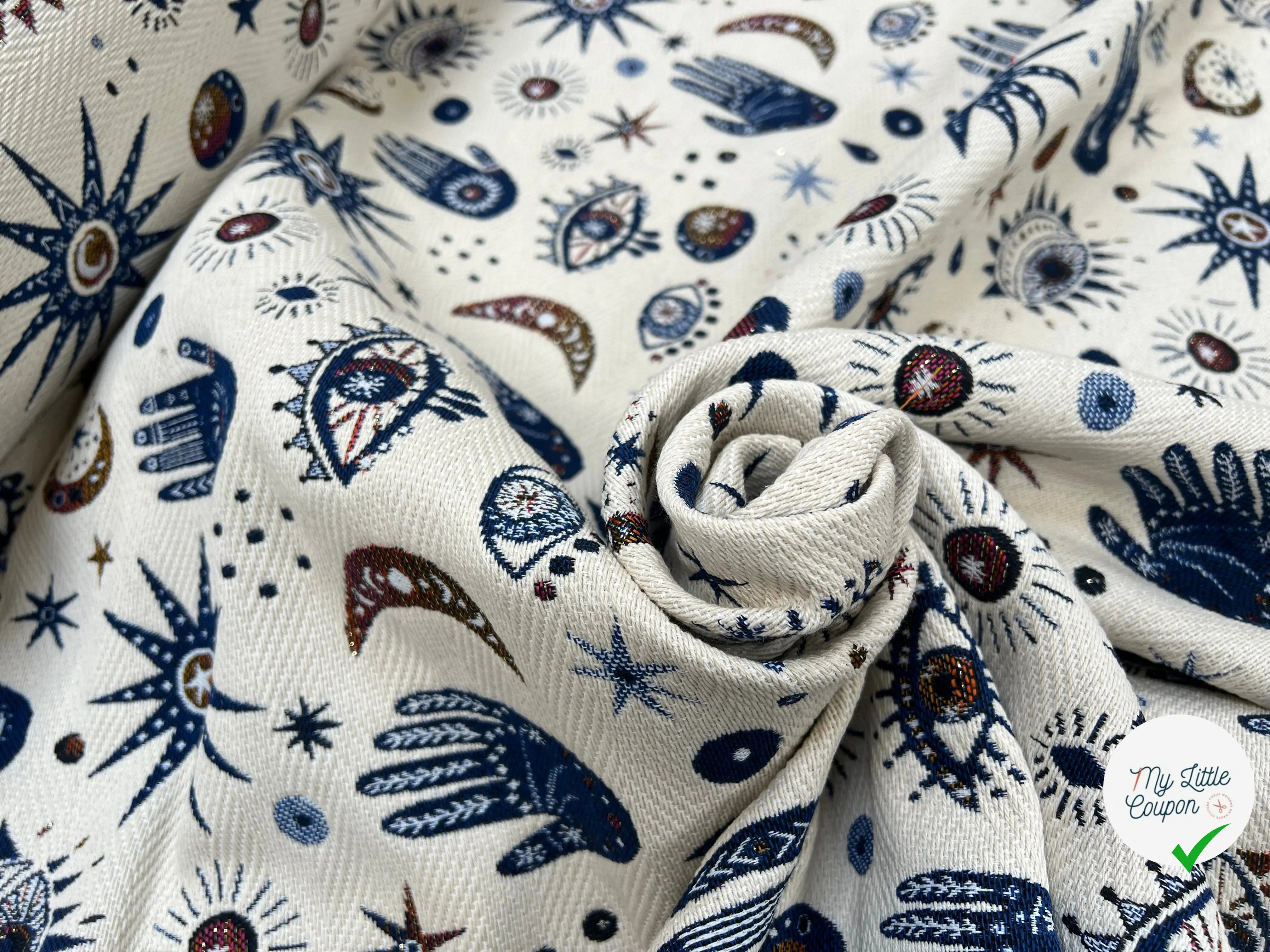 JACQUARD TISSÉ TEINT NAMASTE ALLOVER BLANC - My Little Coupon