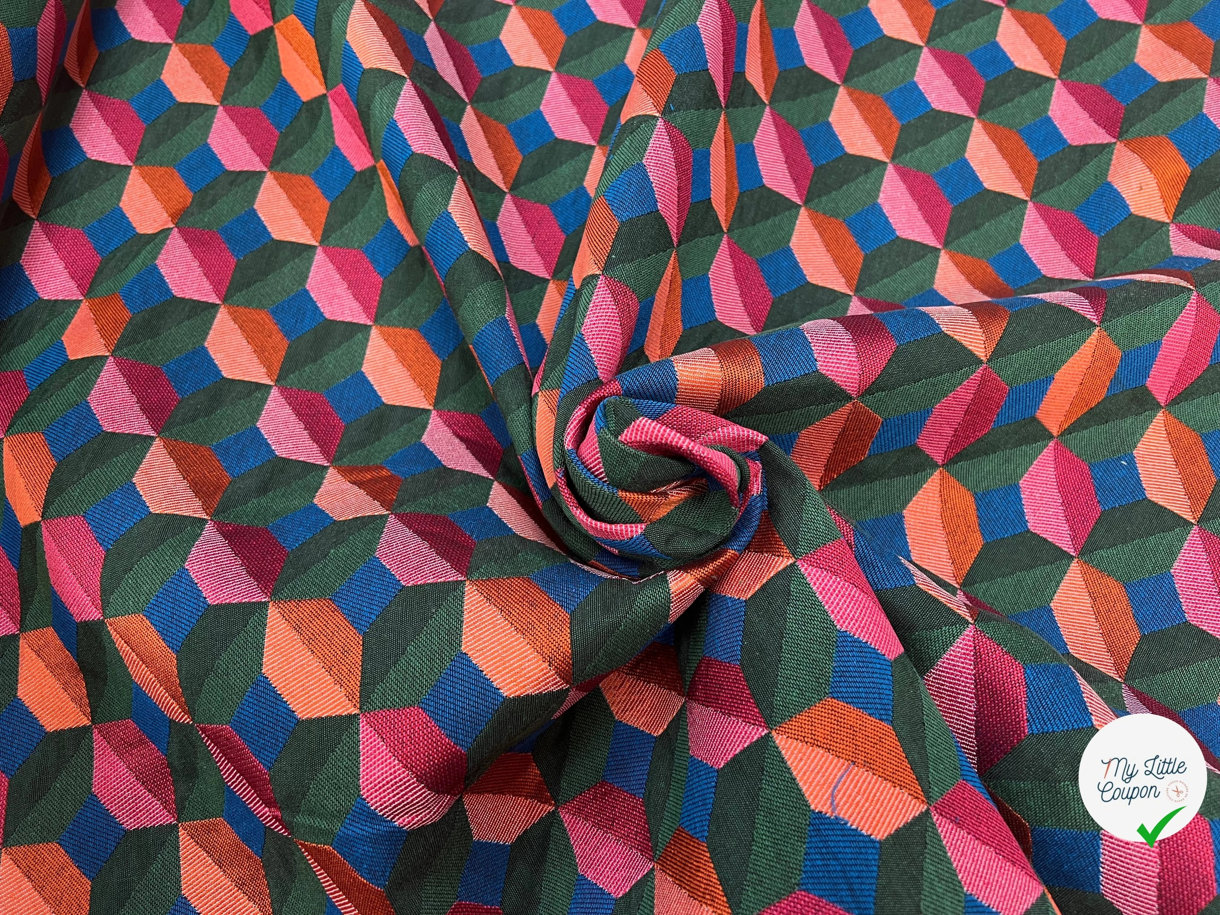 JACQUARD TISSÉ TEINT PAOLA ALLOVER VERT FUCHSIA - My Little Coupon