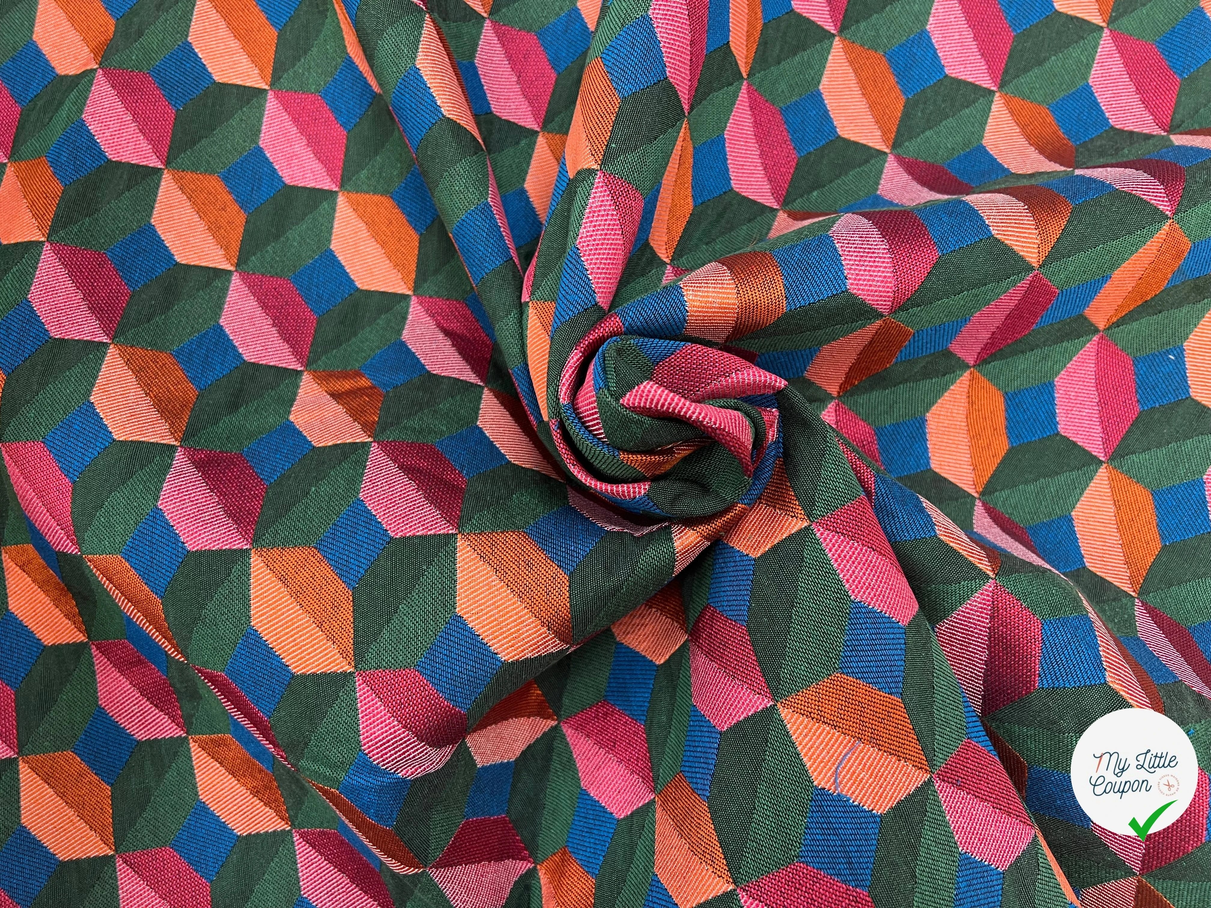 JACQUARD TISSÉ TEINT PAOLA ALLOVER VERT FUCHSIA - My Little Coupon