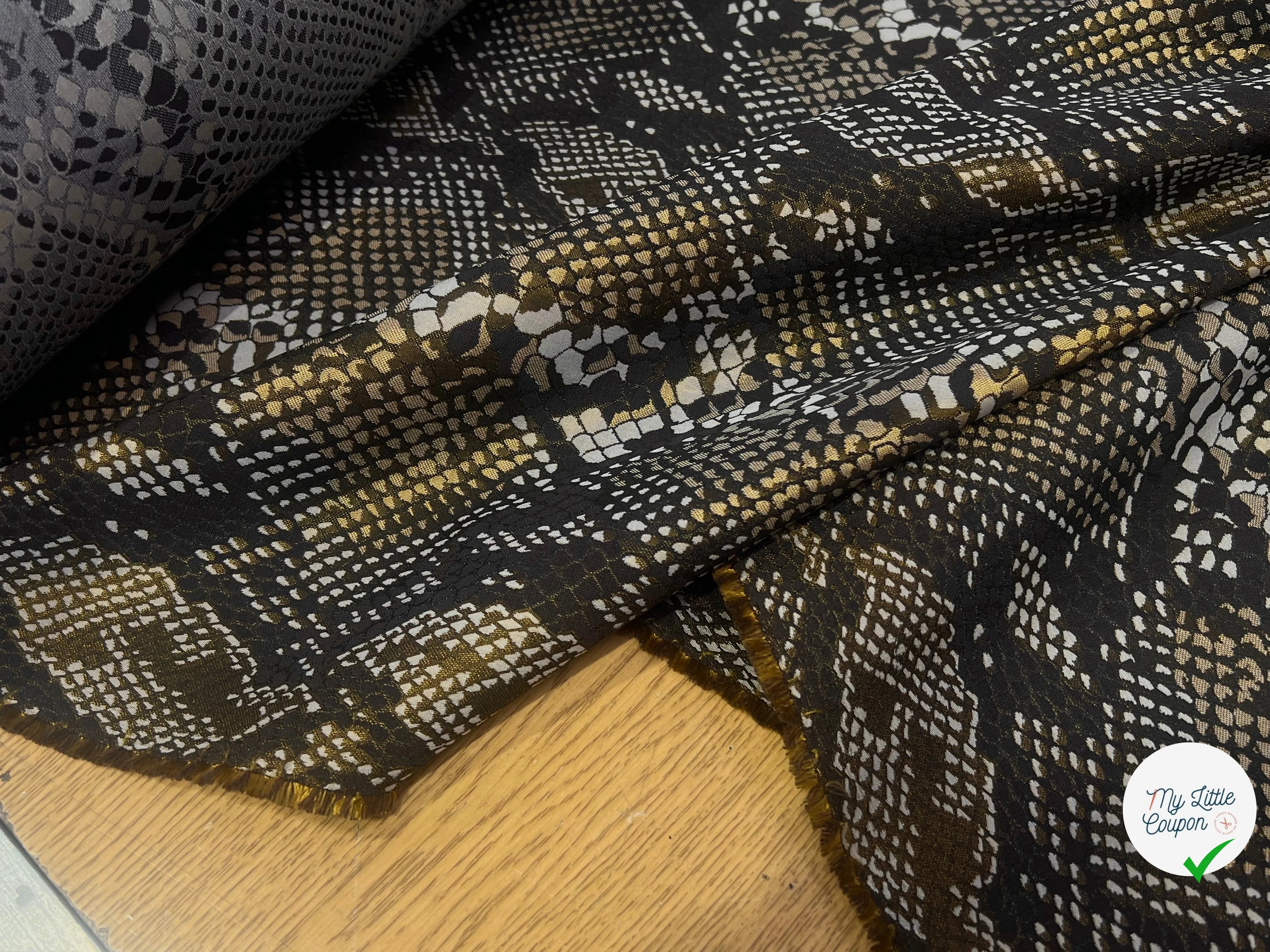 JACUQARD SERPENT DORÉE CUIVRE 19% COTON - My Little Coupon