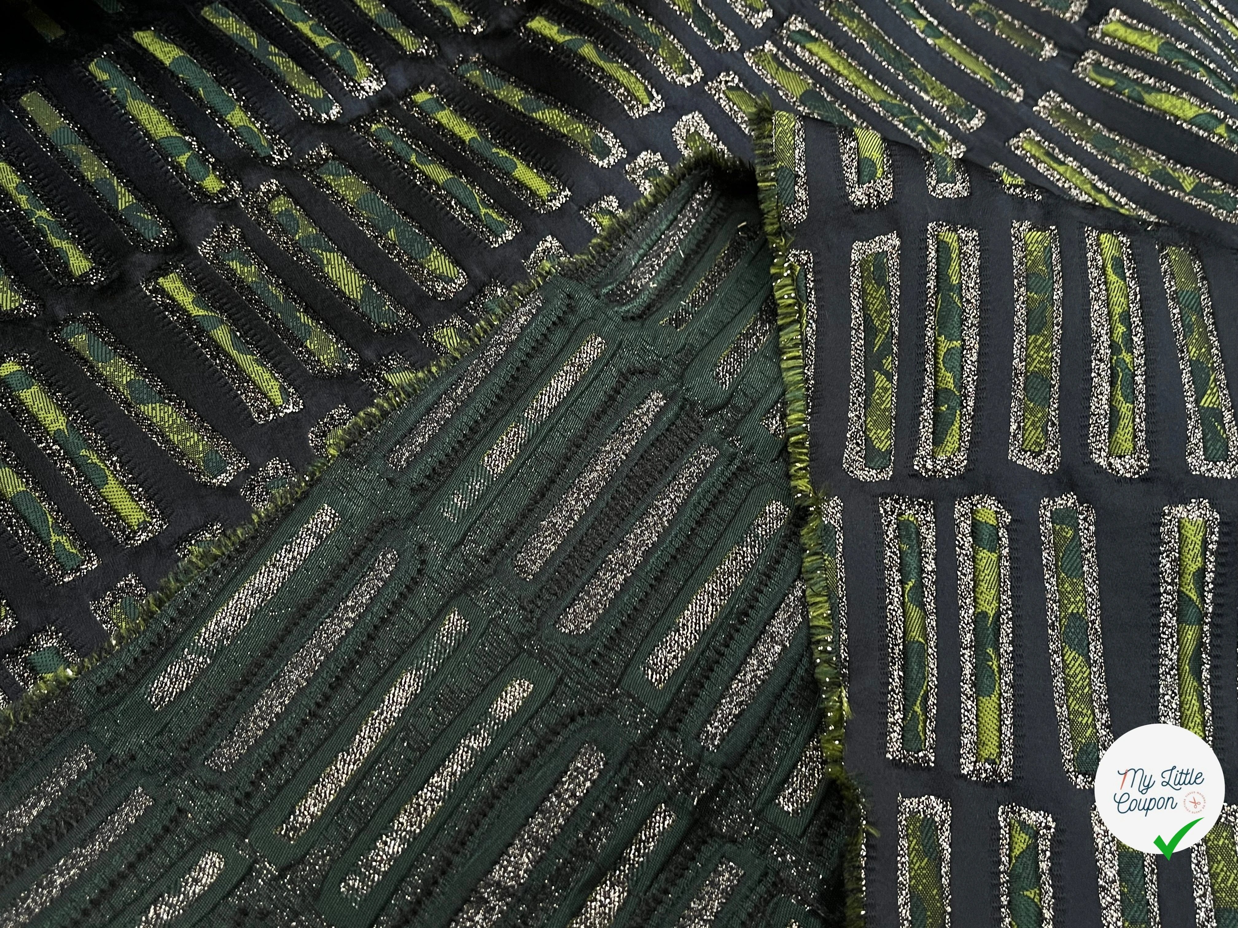 JAQUARD ULTRA CHIC GEOMETRIE VERT - My Little Coupon