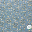 JEAN BRODÉ FEUILLES BLEU CLAIR - My Little Coupon