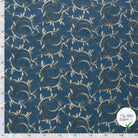 JEAN BRODÉ FEUILLES INDIGO 70% COTON - My Little Coupon