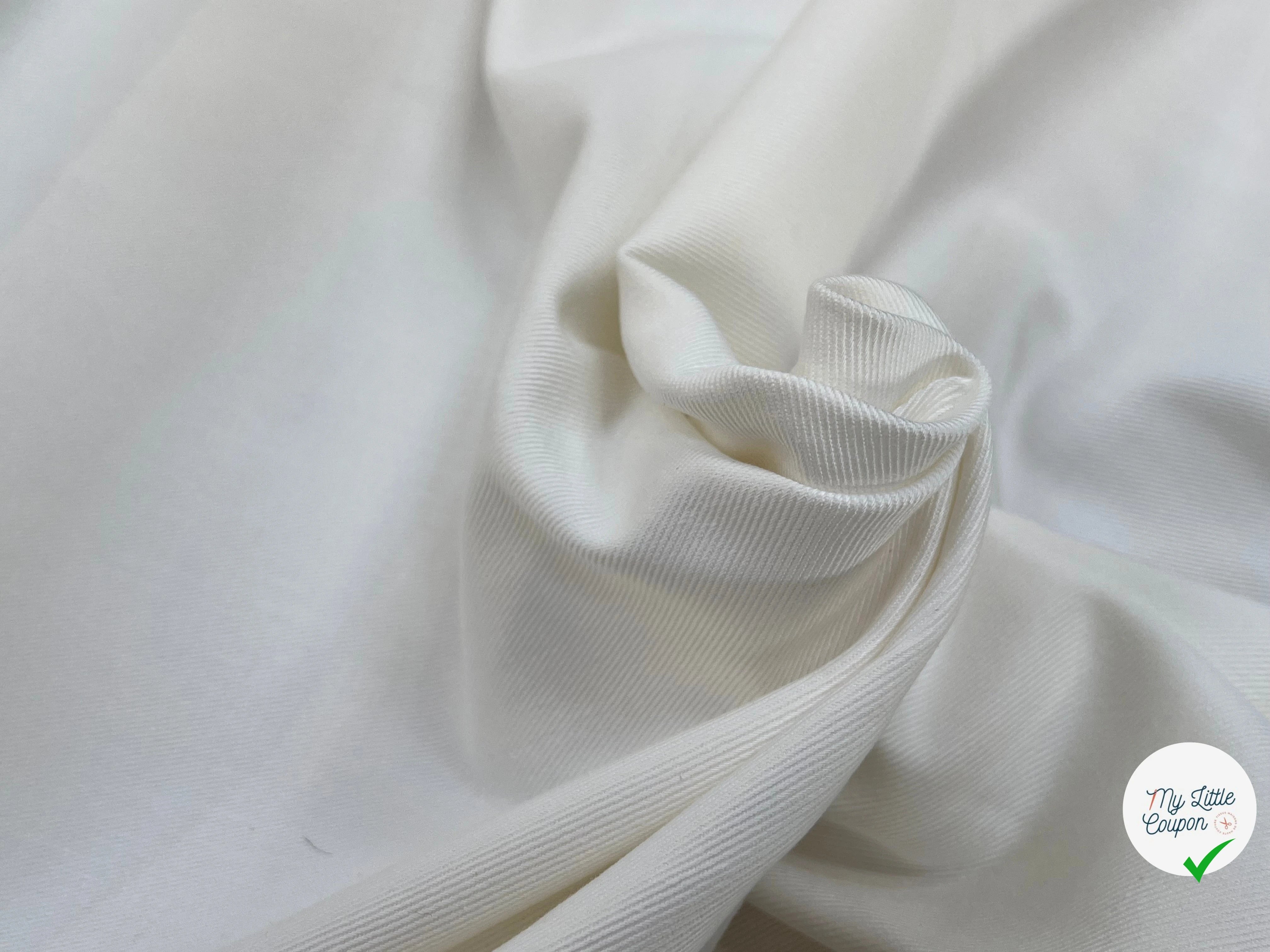 JEAN DENIM PRESTIGE PEIGNÉ SANMERO BLANC 99% COTON LÉGÈREMENT DOUX - My Little Coupon