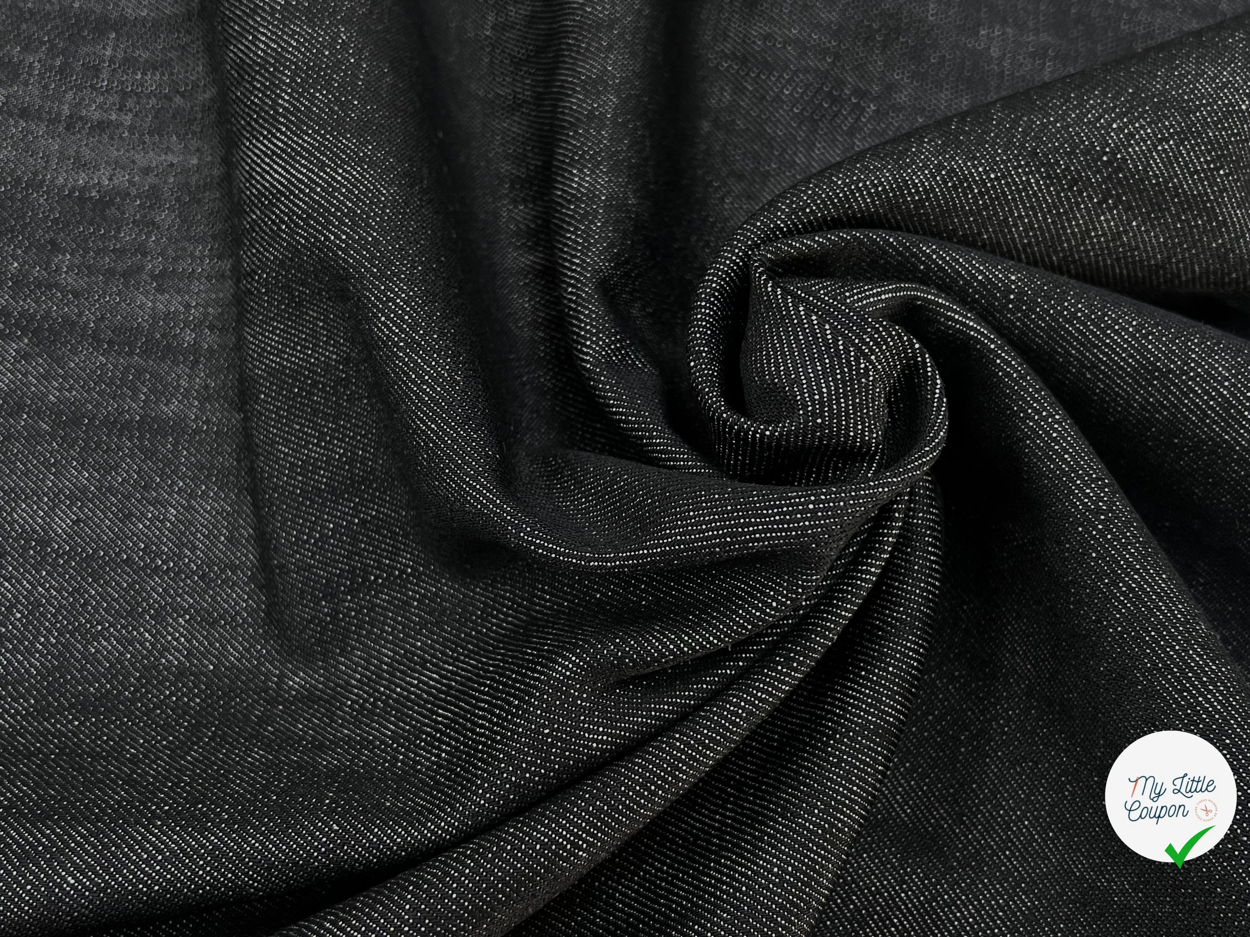 JEAN DENIM PRESTIGE SANMERO NOIR ANTHACITE 99% COTON - My Little Coupon