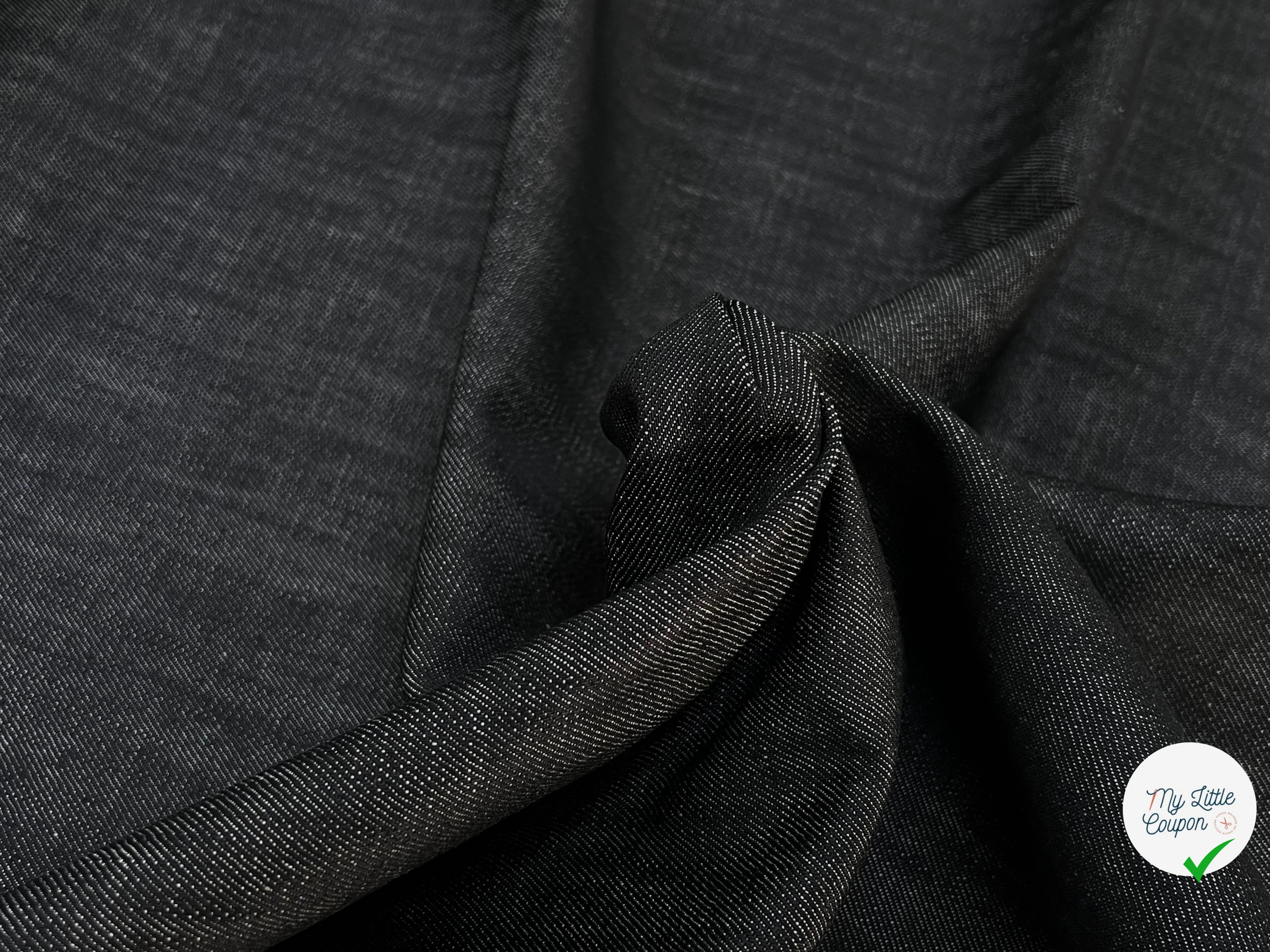 JEAN DENIM PRESTIGE SANMERO NOIR ANTHACITE 99% COTON - My Little Coupon