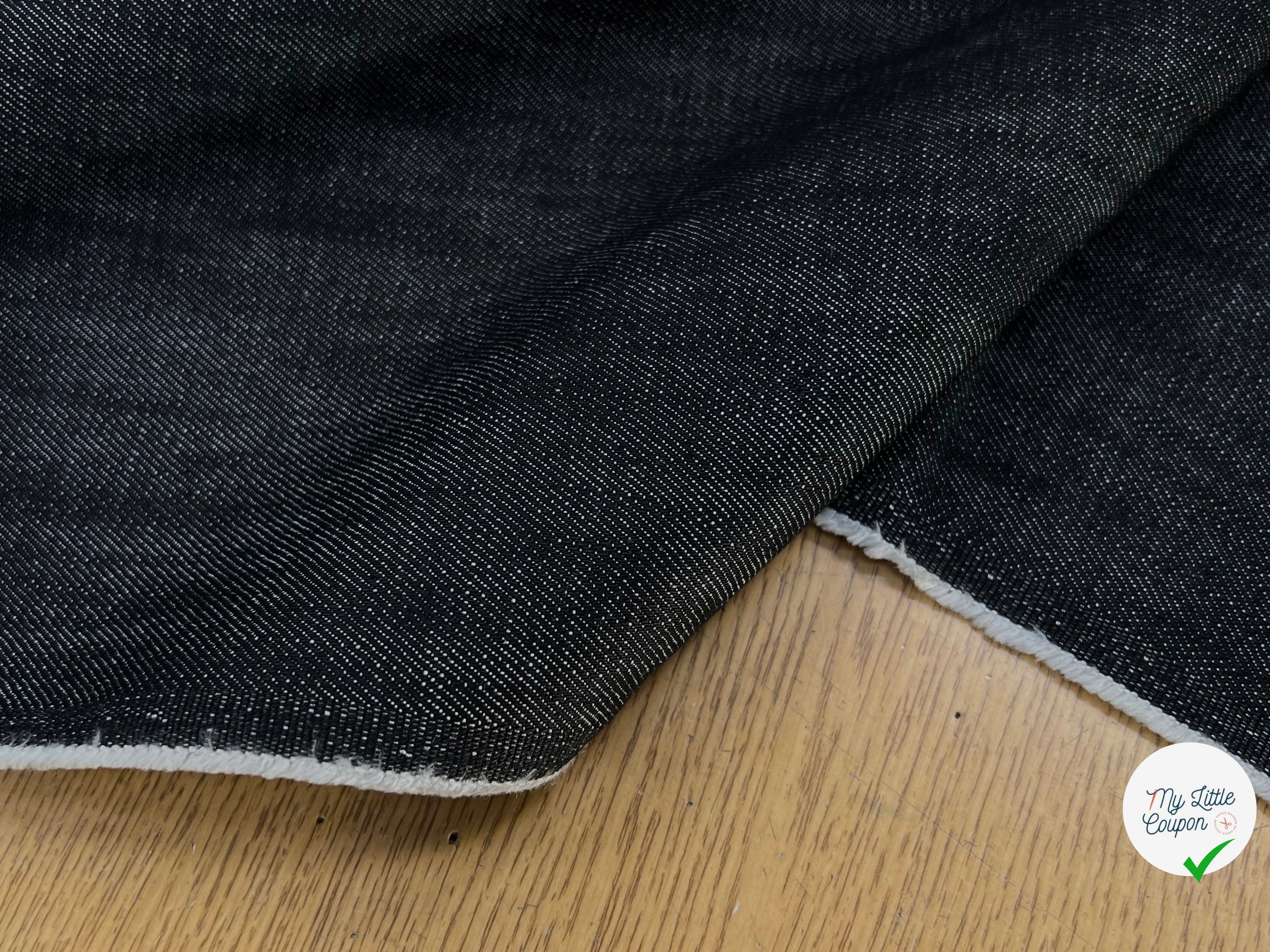 JEAN DENIM PRESTIGE SANMERO NOIR ANTHACITE 99% COTON - My Little Coupon