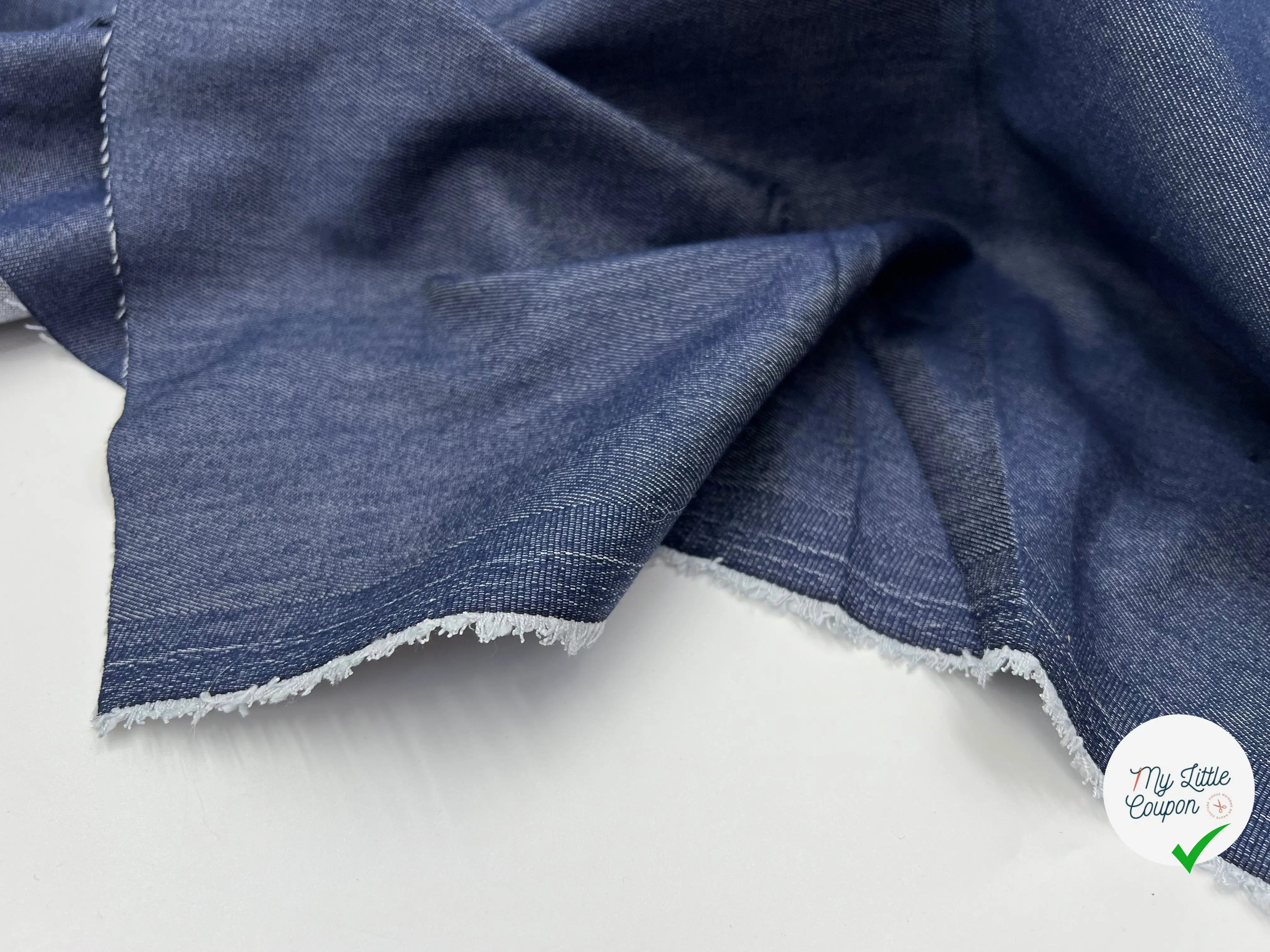 JEAN FONCÉ 100% COTON - My Little Coupon - tissu - coudre
