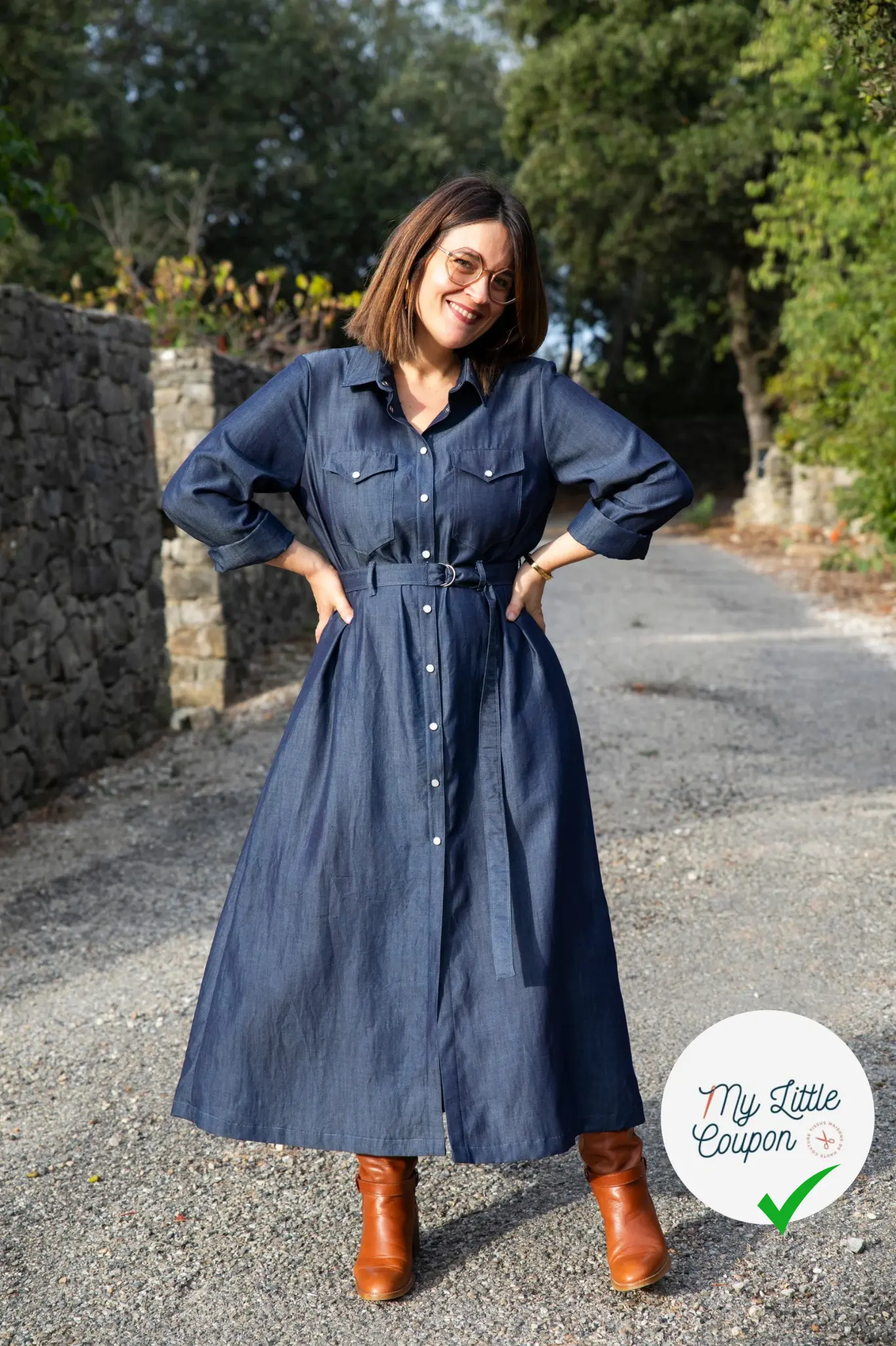 JEAN LYOCELL UNI BLEU FONCÉ - My Little Coupon