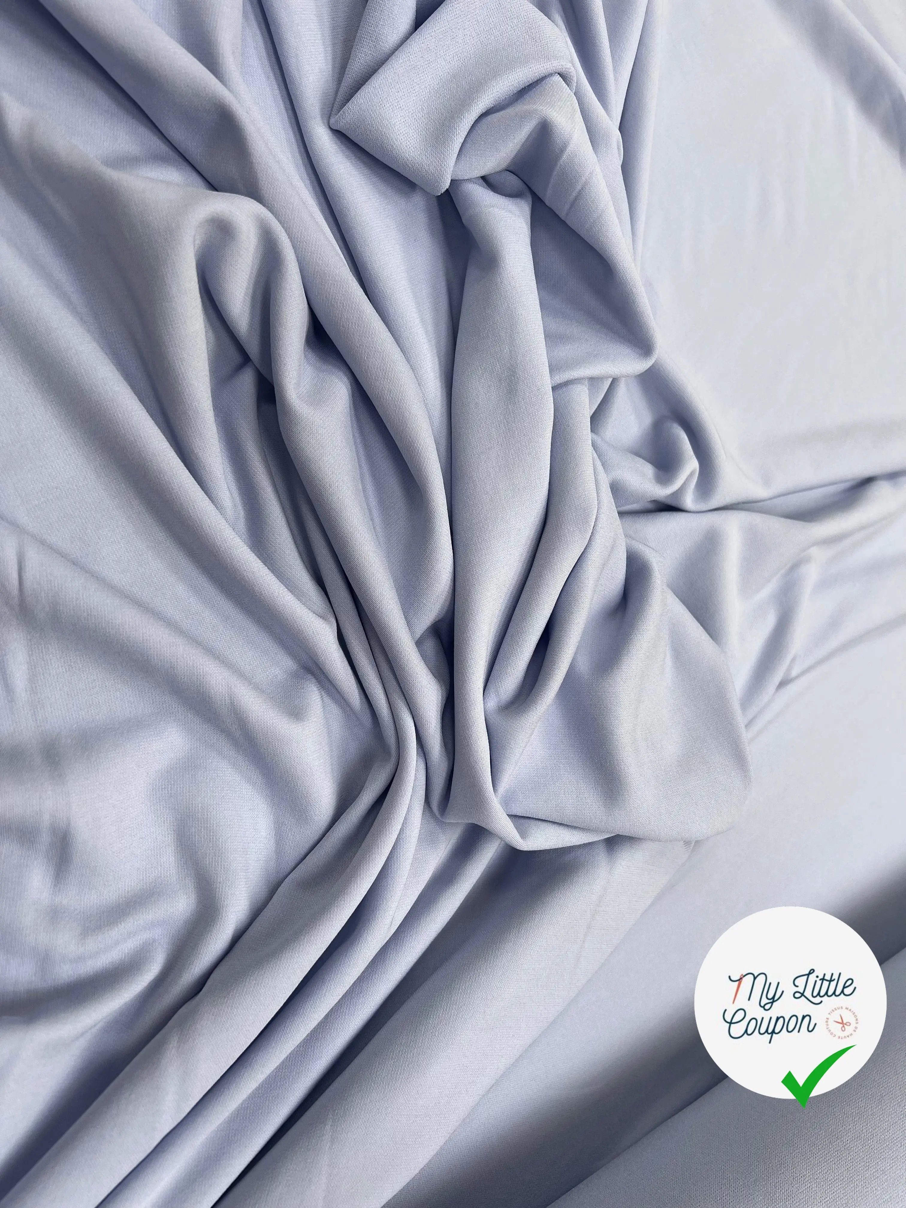 JEREY  CREPÉ VISCOSE FROIDE 8% ELASTHANNE BLEU CIEL - My Little Coupon