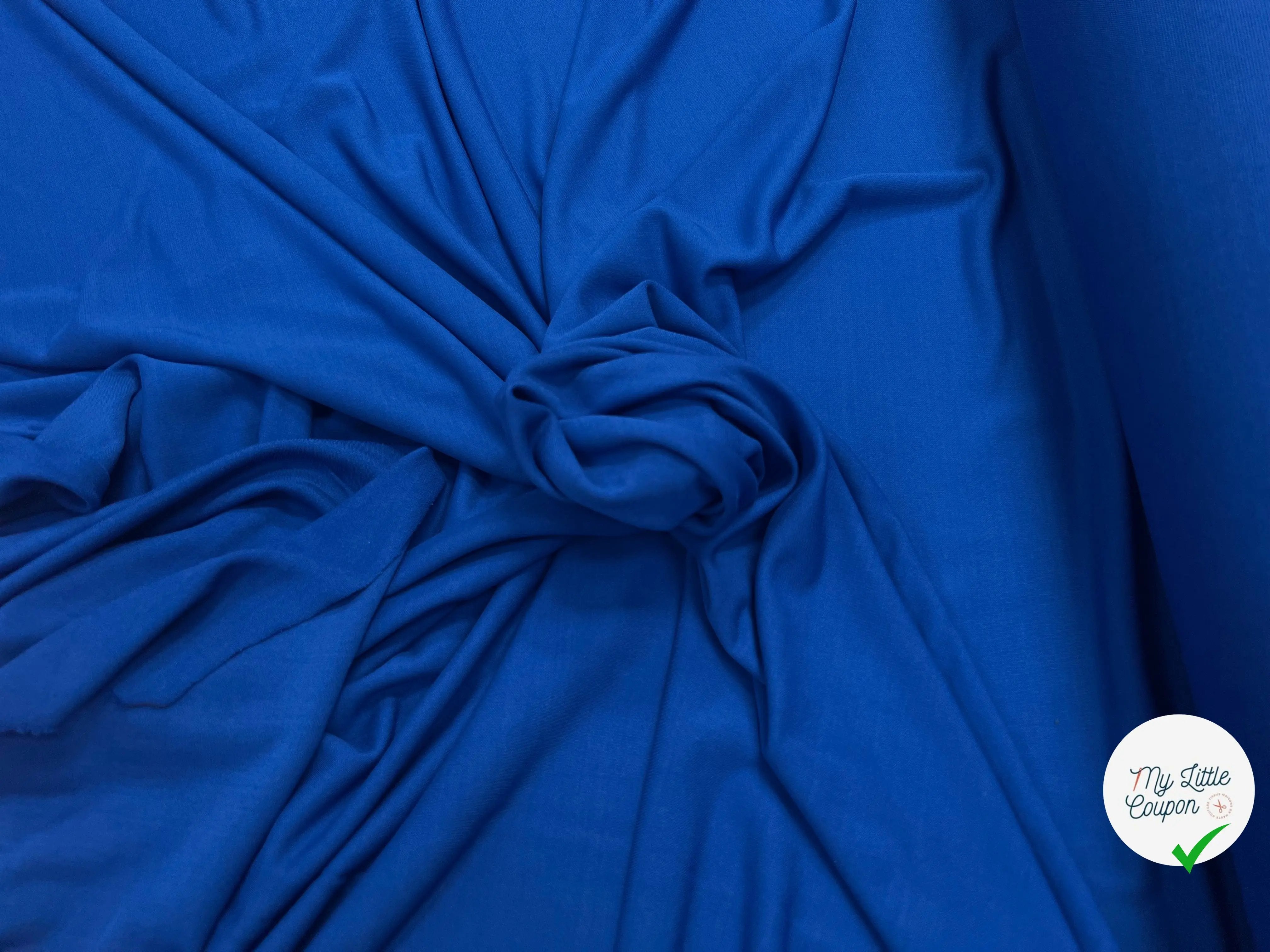 JEREY CREPÉ VISCOSE FROIDE 8% ELASTHANNE BLEU FRANCE - My Little Coupon