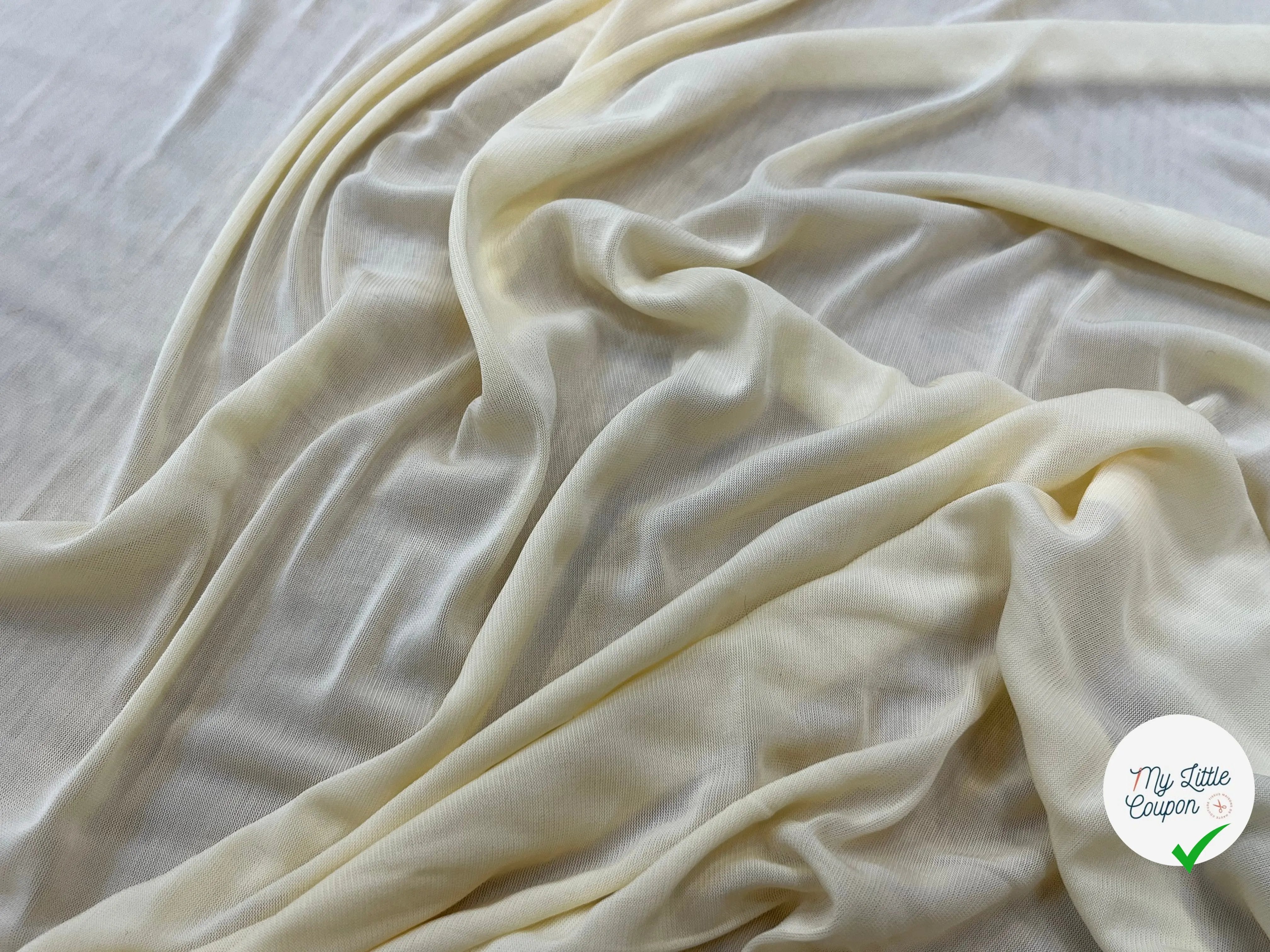 JERSEY ASPECT CRÊPE VISCOSE FROIDE 8% EA JAUNE LIMANCELLO - My Little Coupon