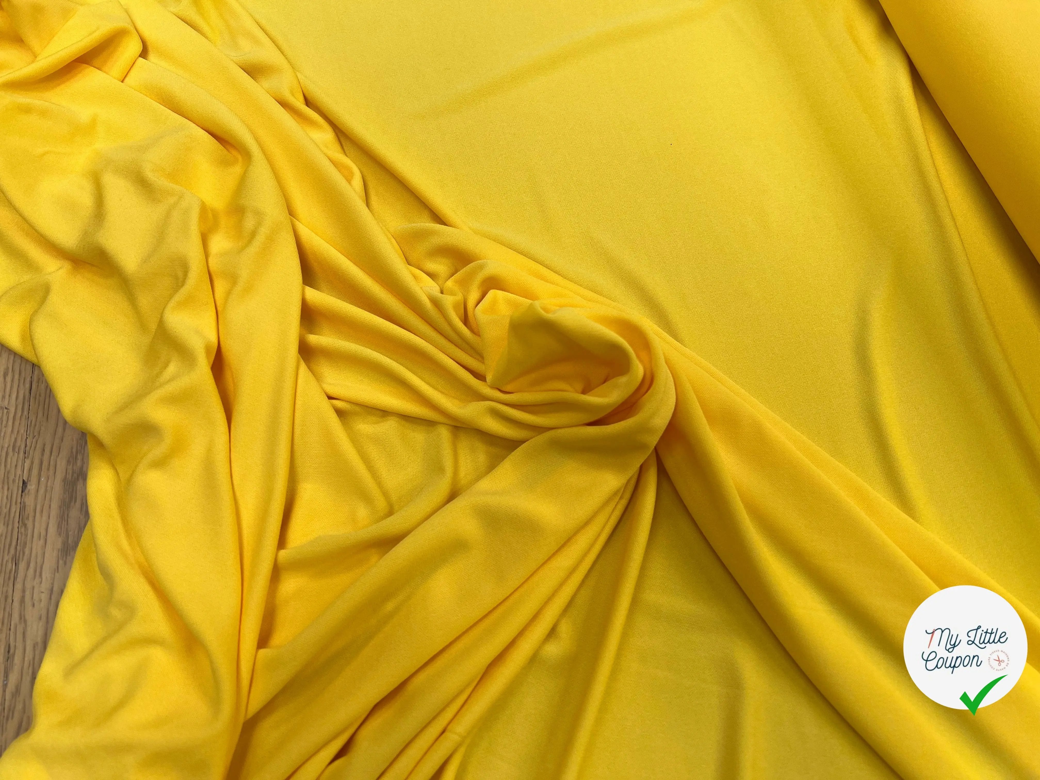 JERSEY ASPECT CRÊPE VISCOSE FROIDE 8% EA JAUNE ULTRA SUN - My Little Coupon