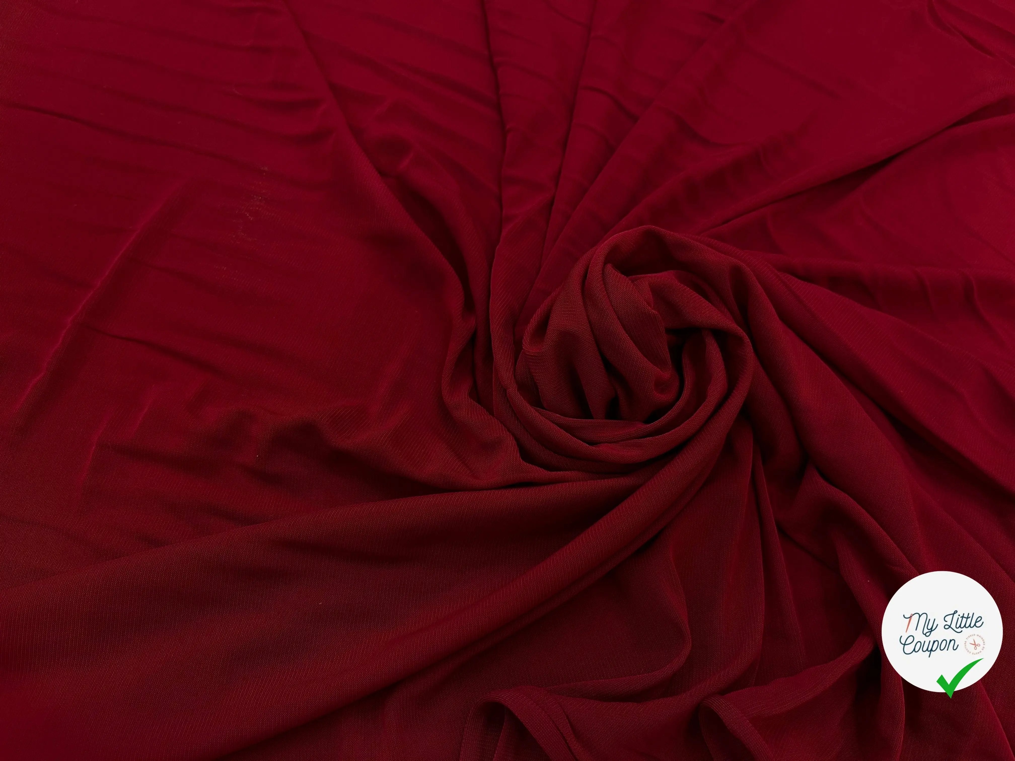 JERSEY ASPECT CRÊPE VISCOSE FROIDE 8% EA ROUGE RUBY - My Little Coupon