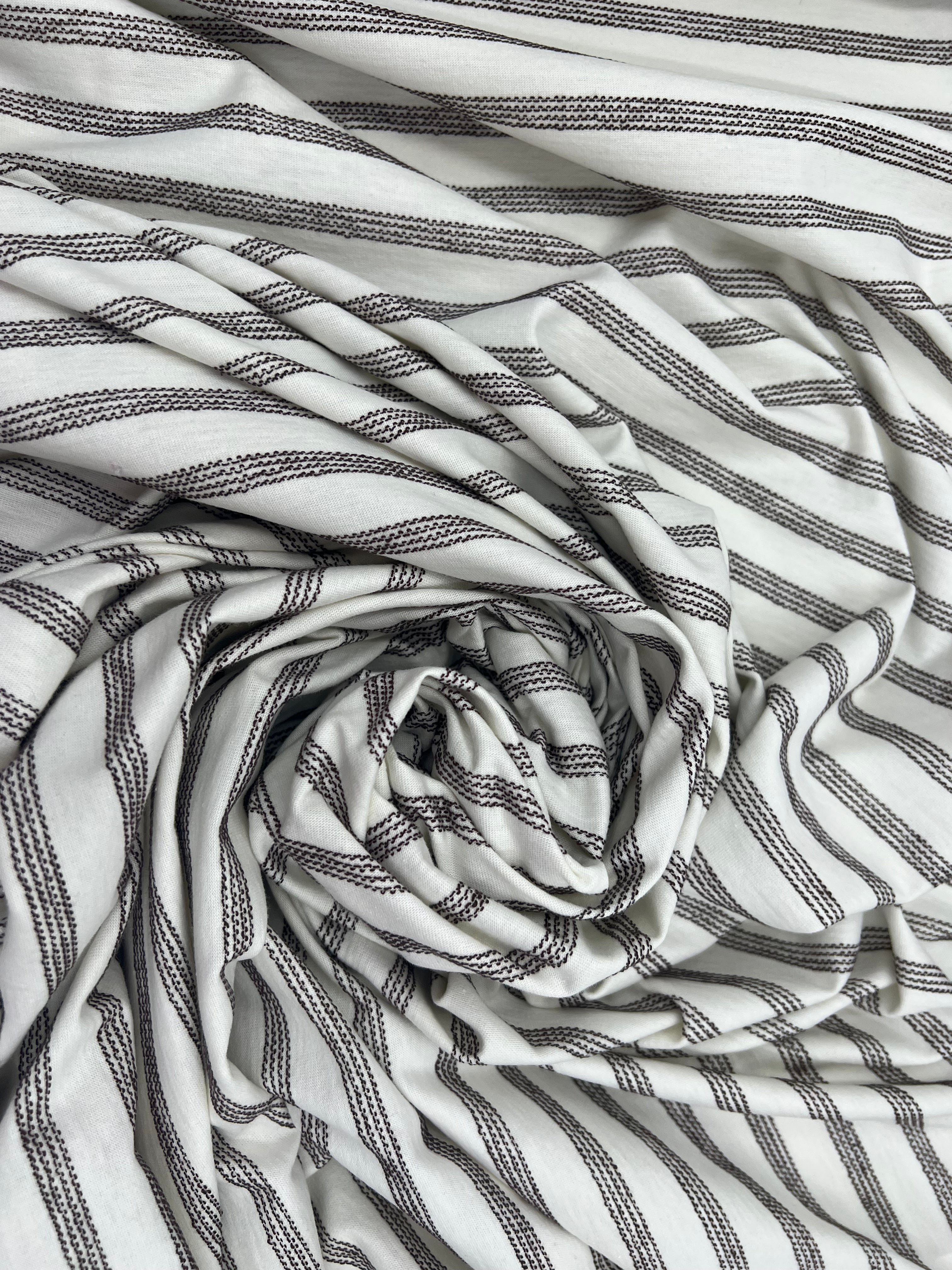 JERSEY BLANC CASSÉ RAYURES GAMBAIS TISSÉ MSO
