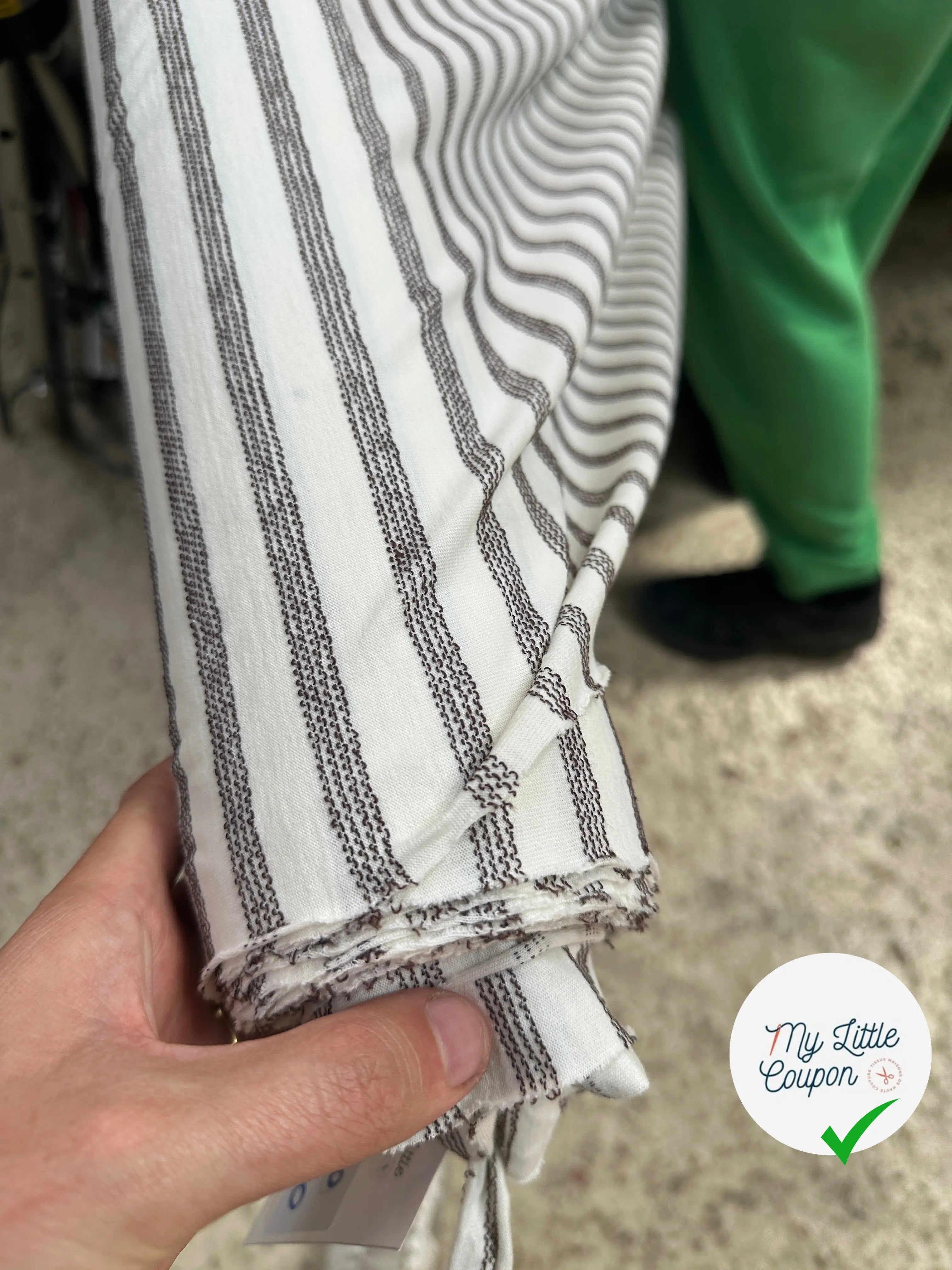 JERSEY BLANC CASSÉ RAYURES GAMBAIS TISSÉ MSO