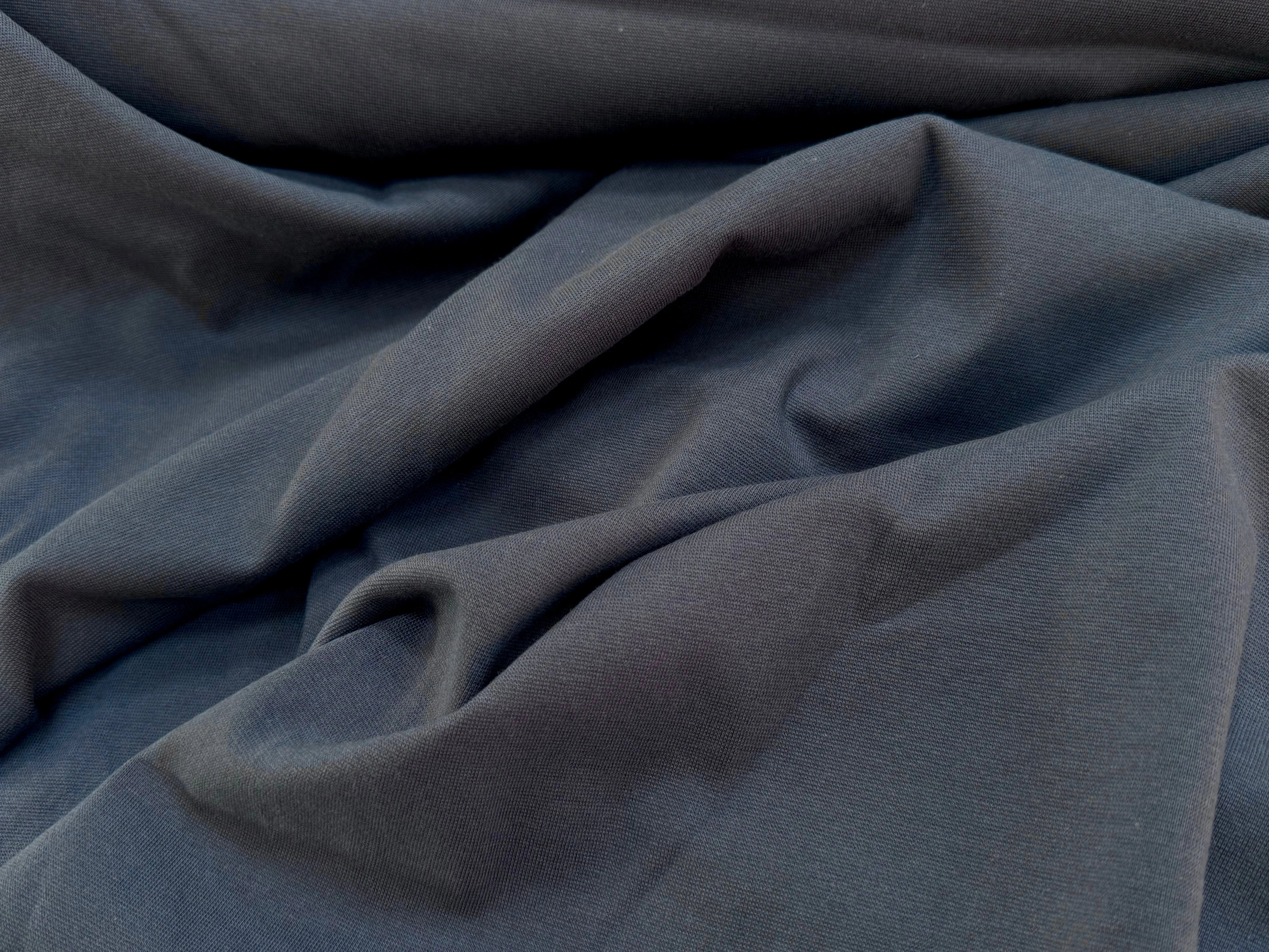 JERSEY COTON 2% ÉLASTHANNE TUBULAIRE 70CM CÔTE 1X1 ASPHALT - My Little Coupon
