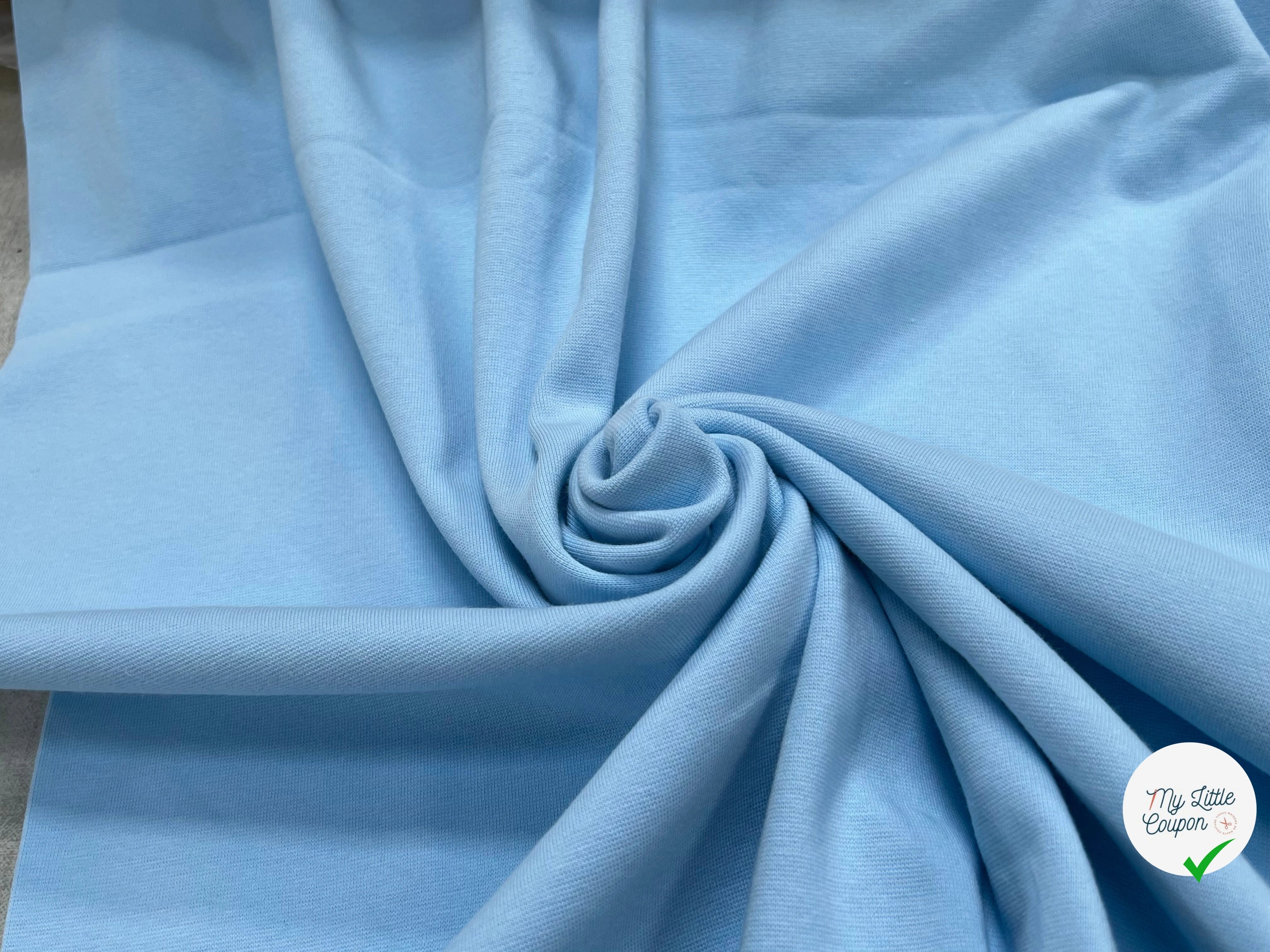 JERSEY COTON 2% ÉLASTHANNE TUBULAIRE 70CM CÔTE 1X1 BLUE 92 - My Little Coupon