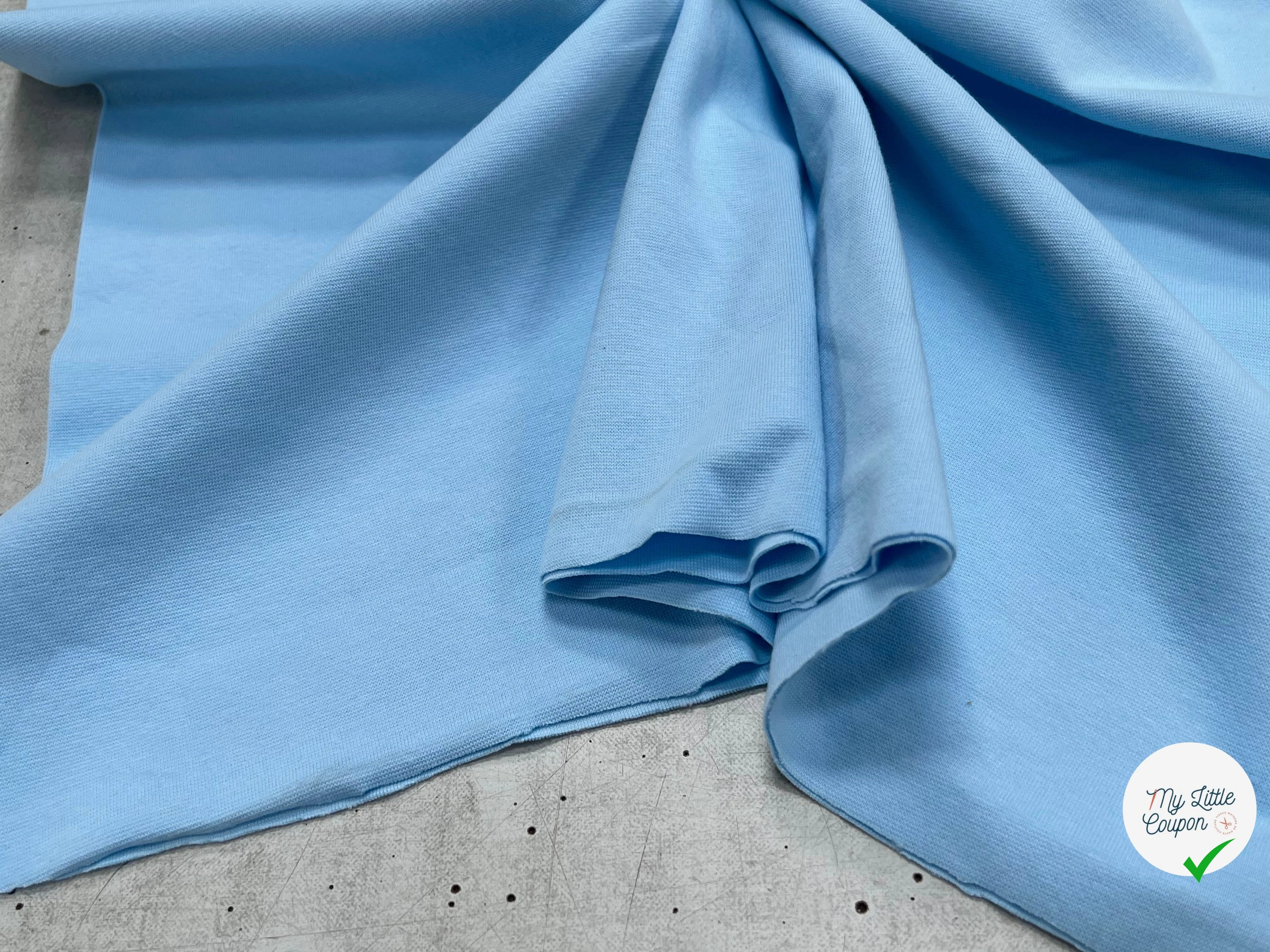 JERSEY COTON 2% ÉLASTHANNE TUBULAIRE 70CM CÔTE 1X1 BLUE 92 - My Little Coupon