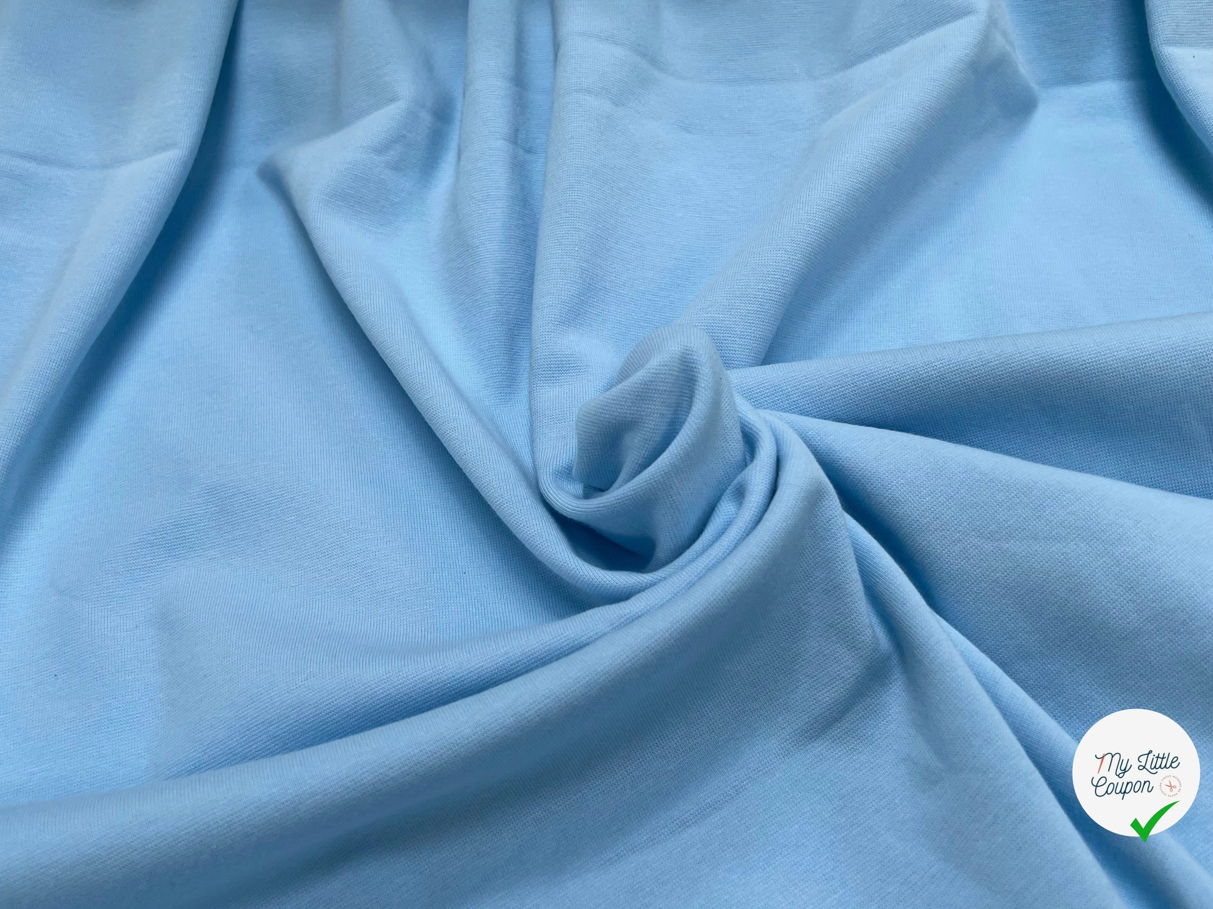 JERSEY COTON 2% ÉLASTHANNE TUBULAIRE 70CM CÔTE 1X1 BLUE 92 - My Little Coupon