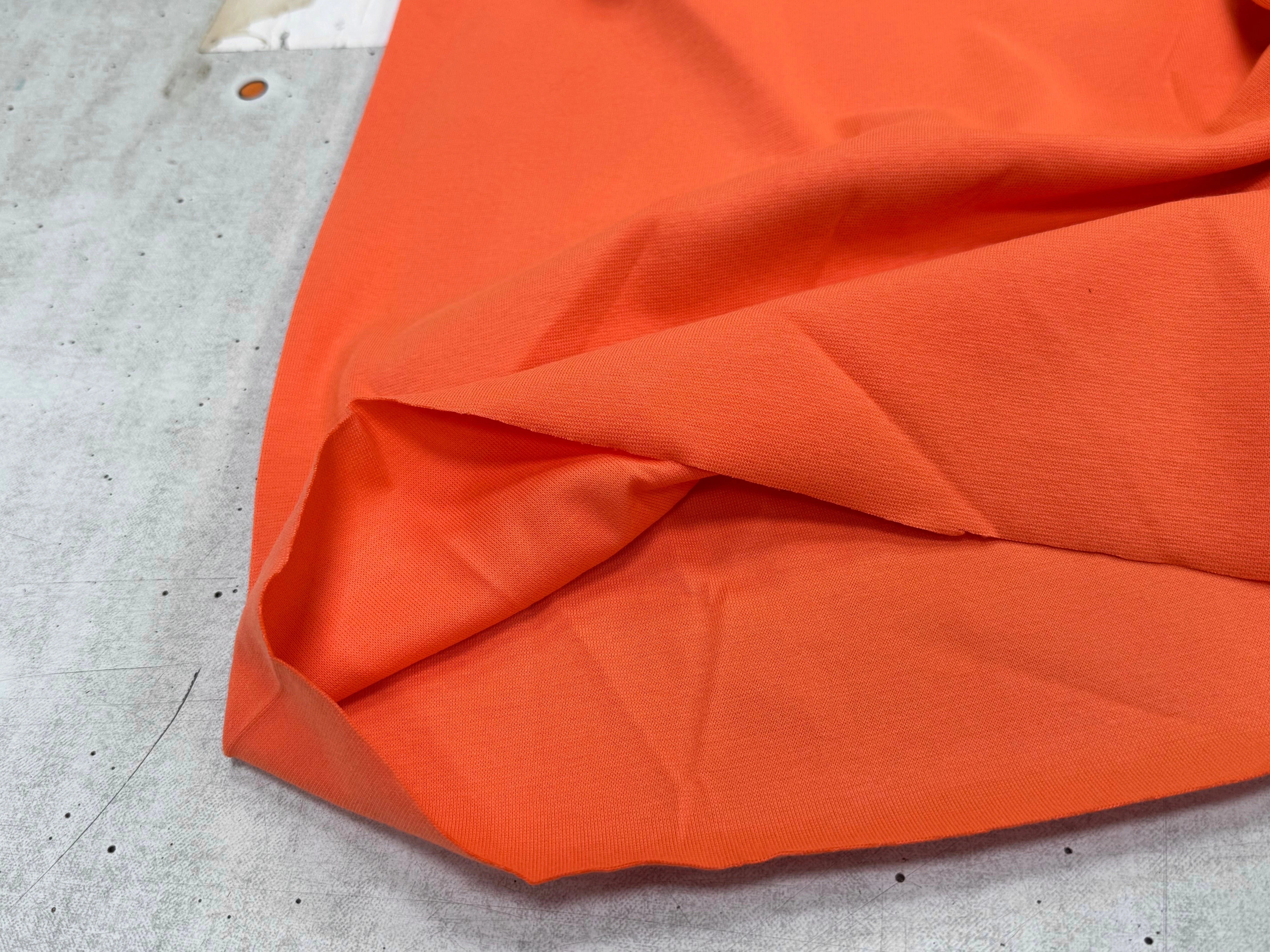 JERSEY COTON 2% ÉLASTHANNE TUBULAIRE 70CM CÔTE 1X1 CORAL ROSE - My Little Coupon