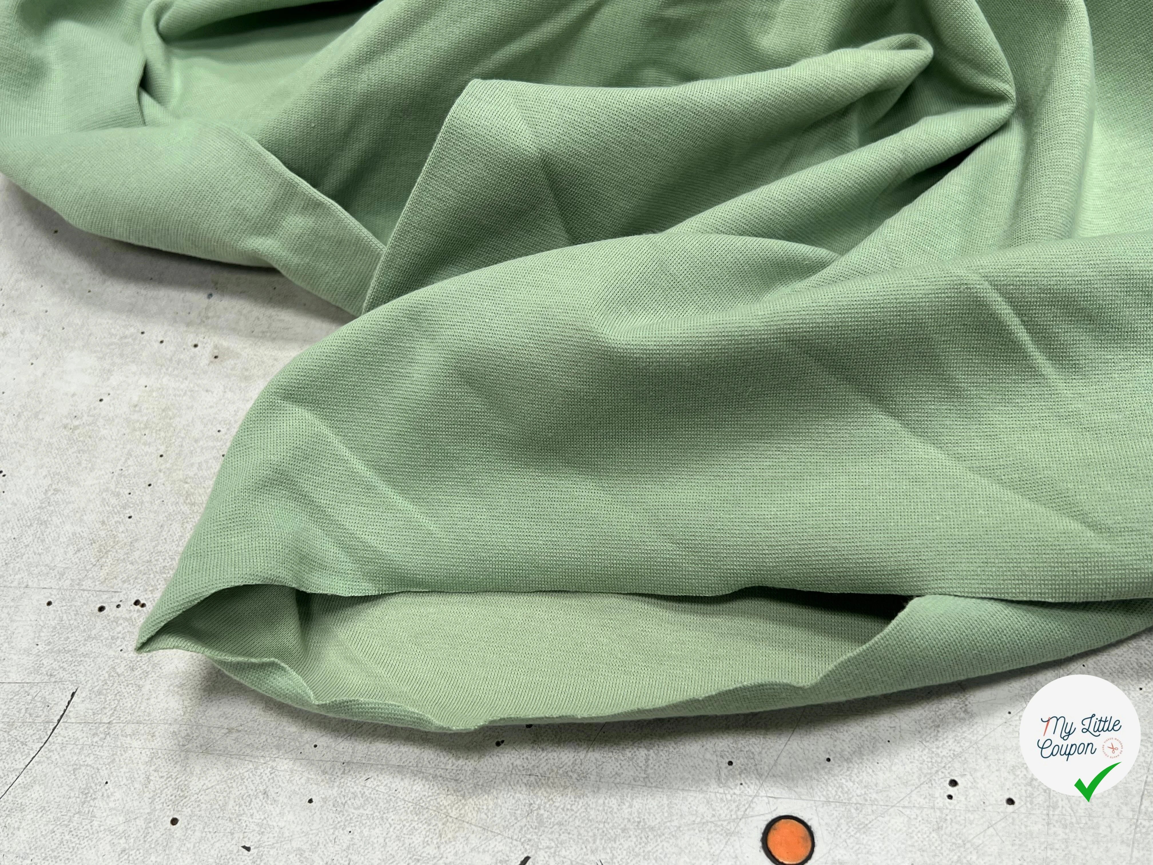 JERSEY COTON 2% ÉLASTHANNE TUBULAIRE 70CM CÔTE 1X1 DARK FAIR GREEN - My Little Coupon