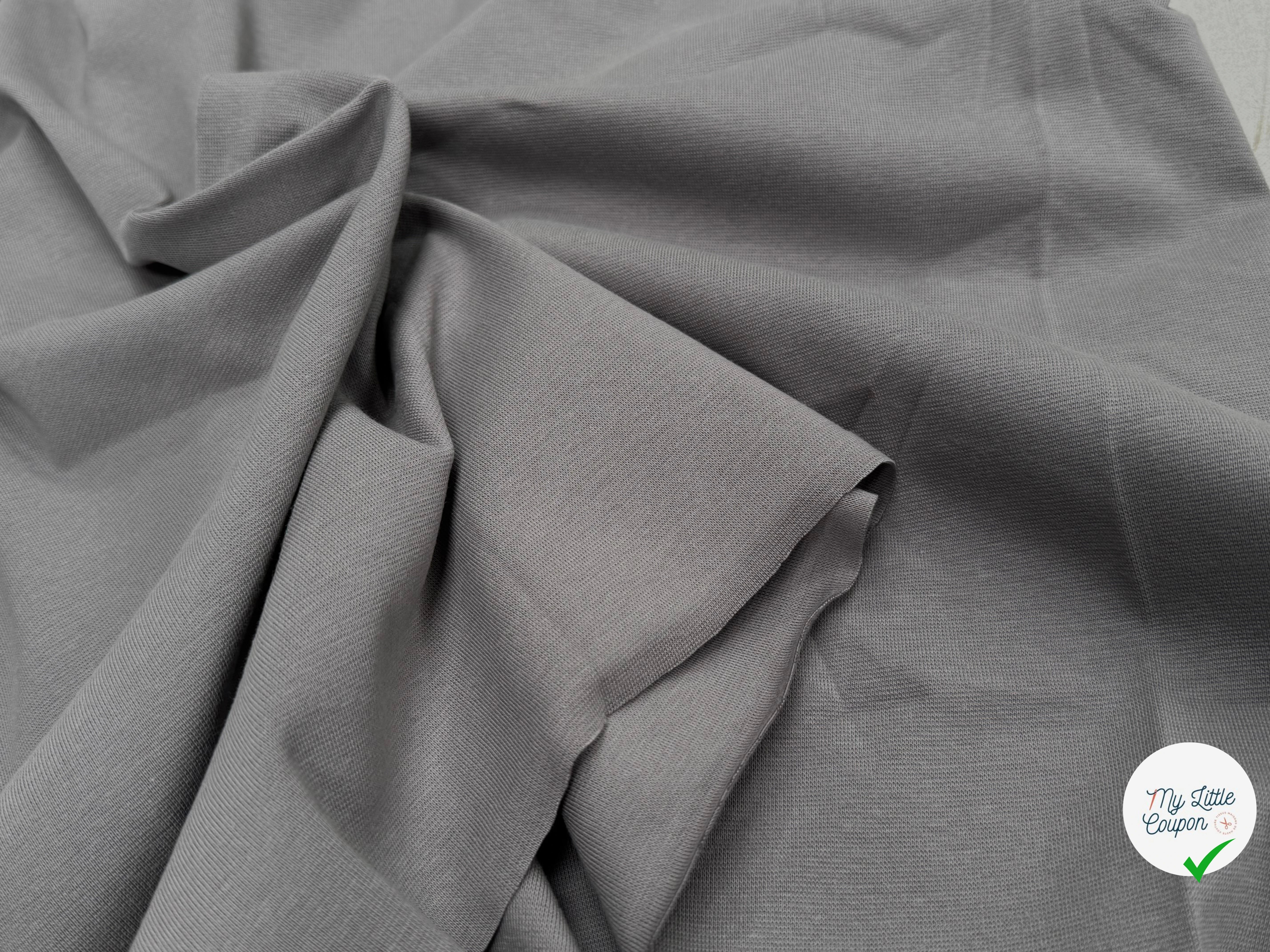 JERSEY COTON 2% ÉLASTHANNE TUBULAIRE 70CM CÔTE 1X1 DECEMBER SKY - My Little Coupon