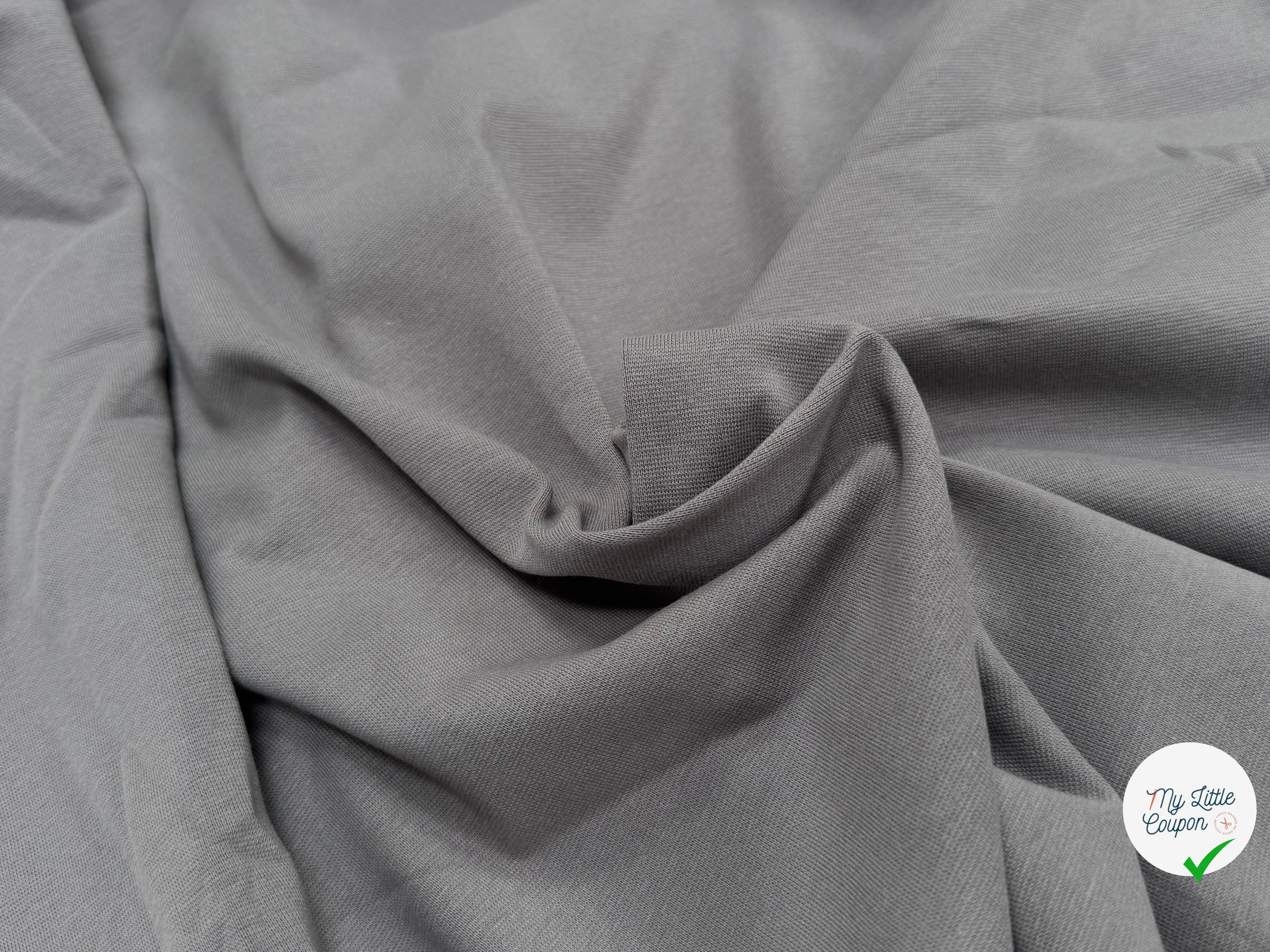 JERSEY COTON 2% ÉLASTHANNE TUBULAIRE 70CM CÔTE 1X1 DECEMBER SKY - My Little Coupon