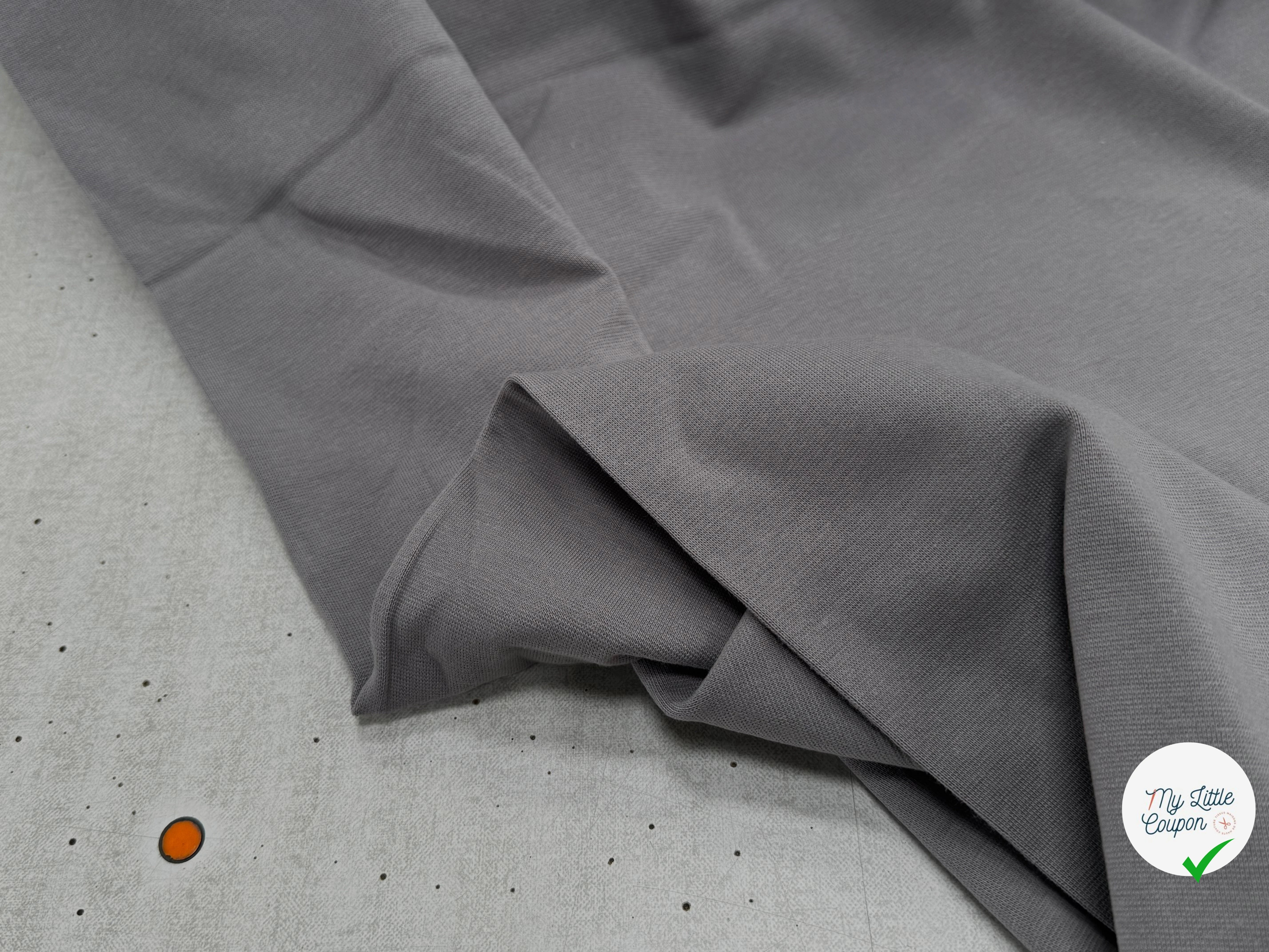 JERSEY COTON 2% ÉLASTHANNE TUBULAIRE 70CM CÔTE 1X1 DECEMBER SKY - My Little Coupon