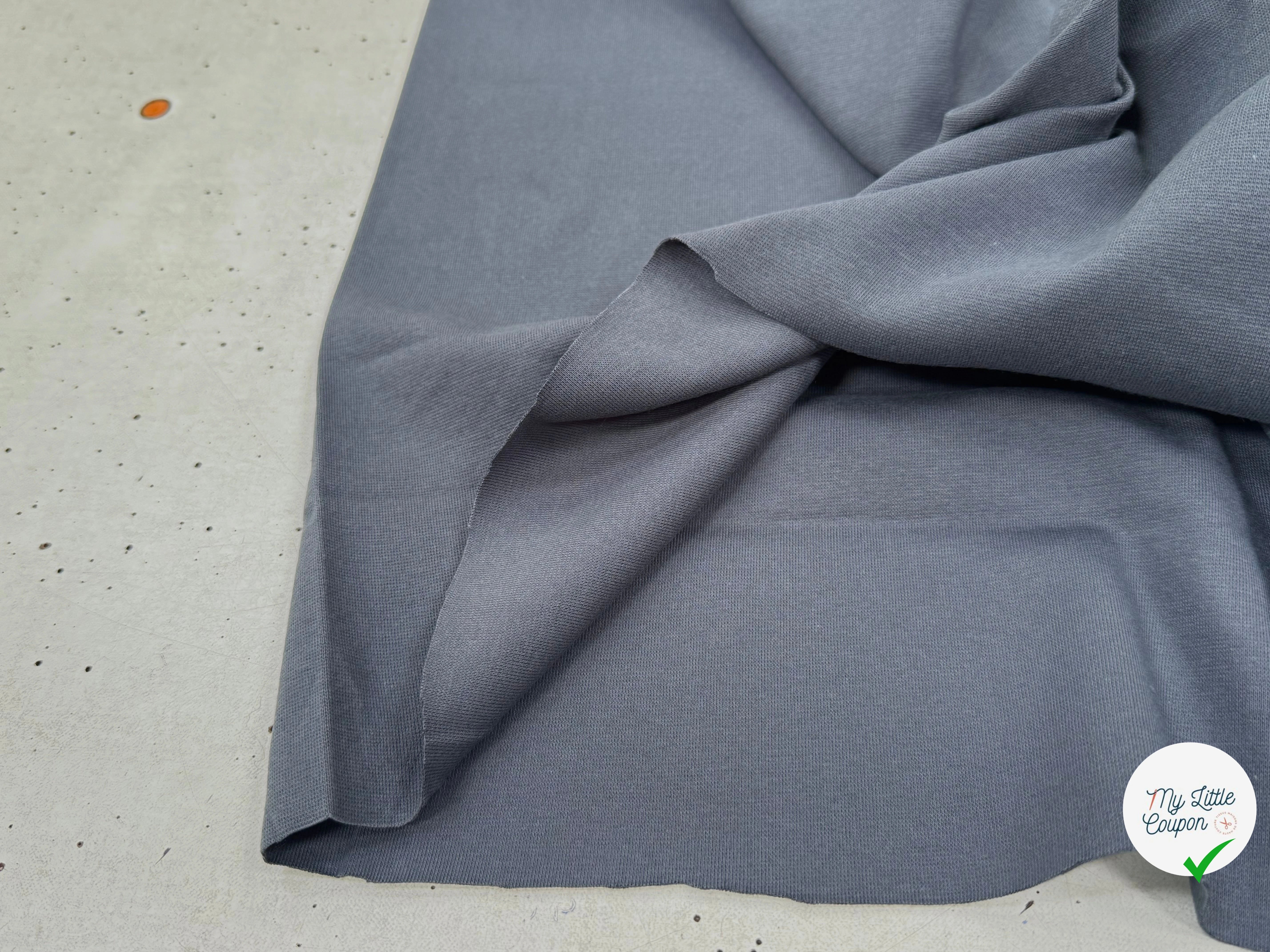 JERSEY COTON 2% ÉLASTHANNE TUBULAIRE 70CM CÔTE 1X1 EBONY - My Little Coupon