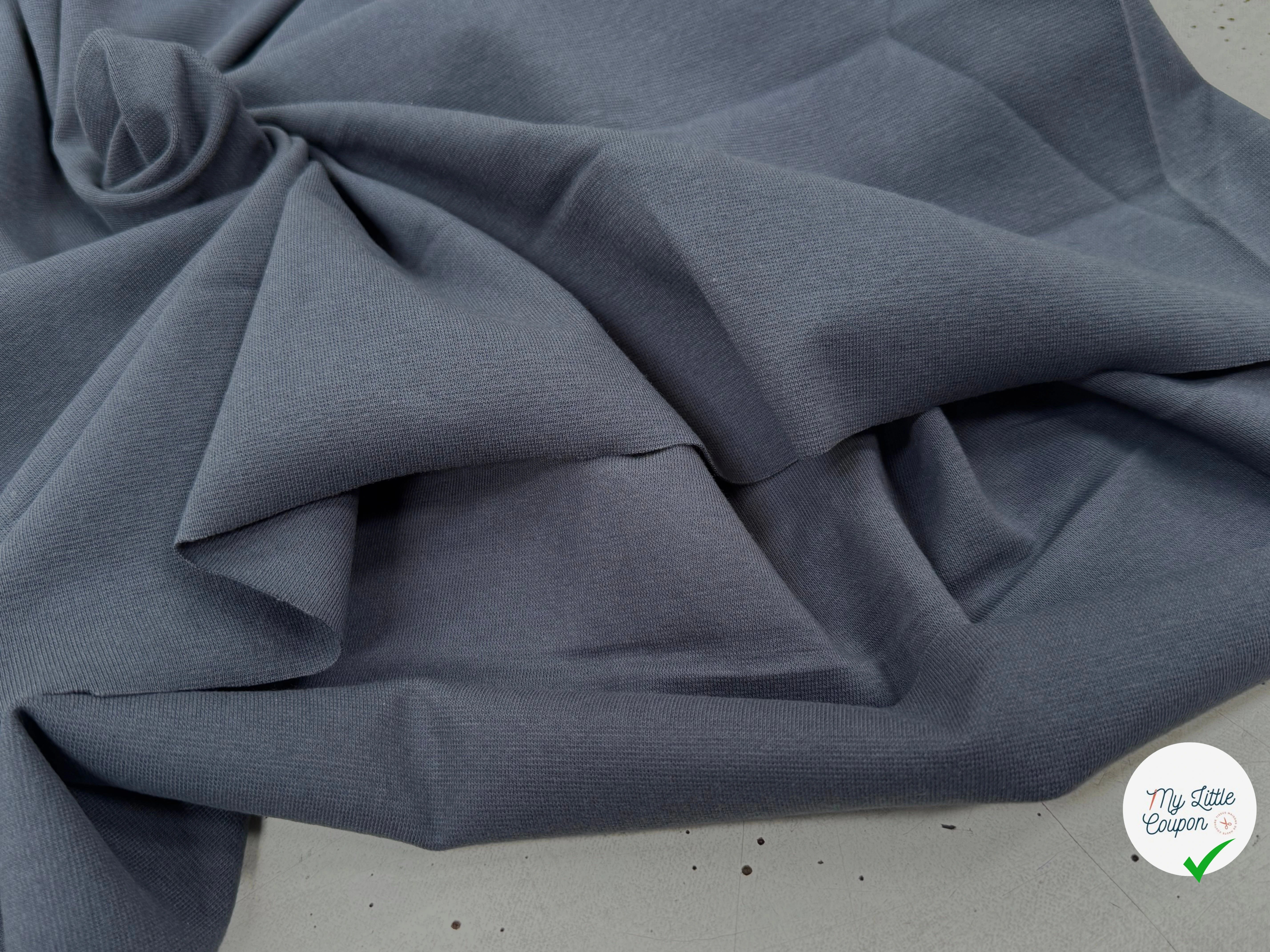 JERSEY COTON 2% ÉLASTHANNE TUBULAIRE 70CM CÔTE 1X1 EBONY - My Little Coupon