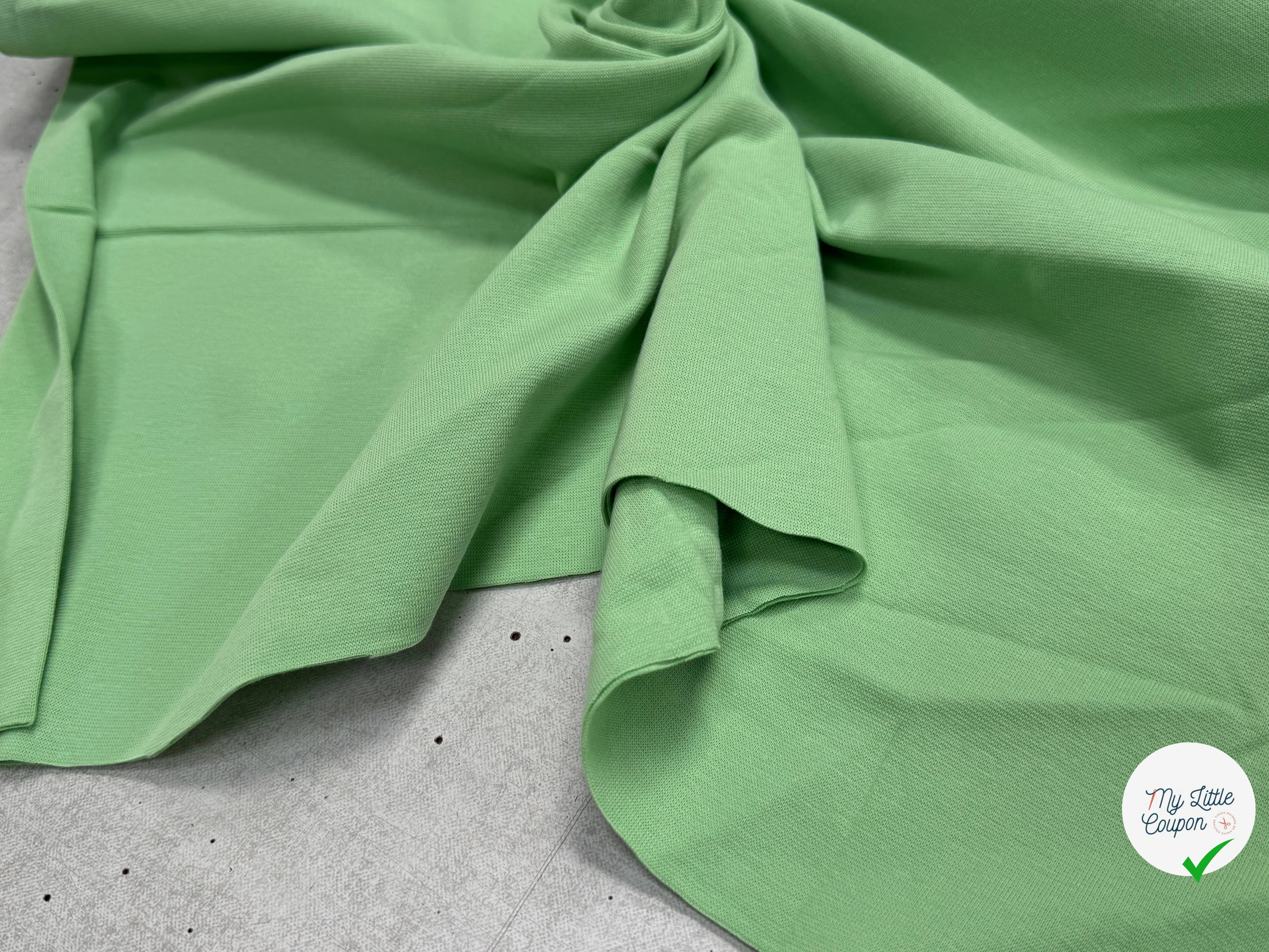 JERSEY COTON 2% ÉLASTHANNE TUBULAIRE 70CM CÔTE 1X1 GREENGAGE - My Little Coupon