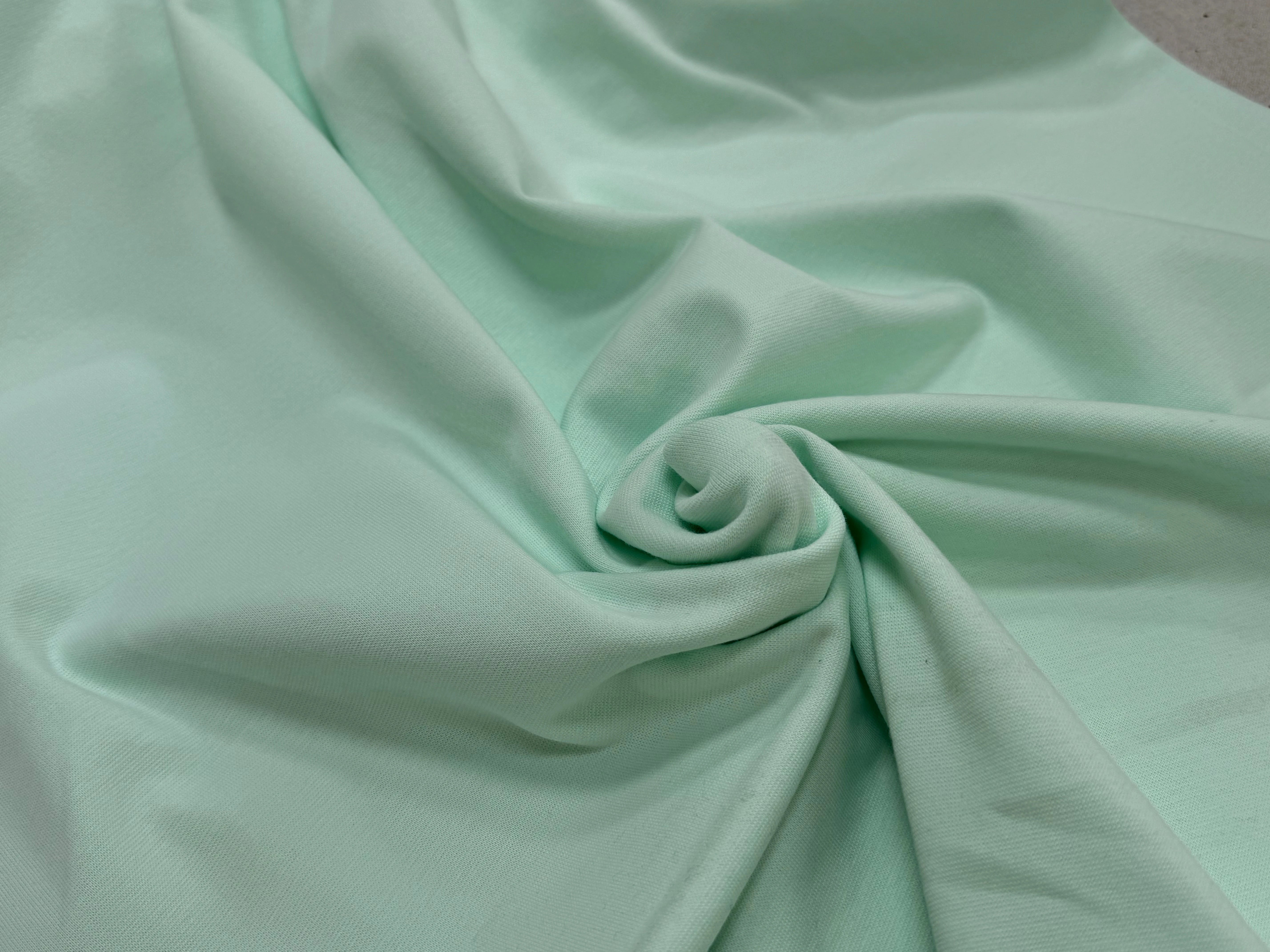 JERSEY COTON 2% ÉLASTHANNE TUBULAIRE 70CM CÔTE 1X1 HONEYDEW - My Little Coupon