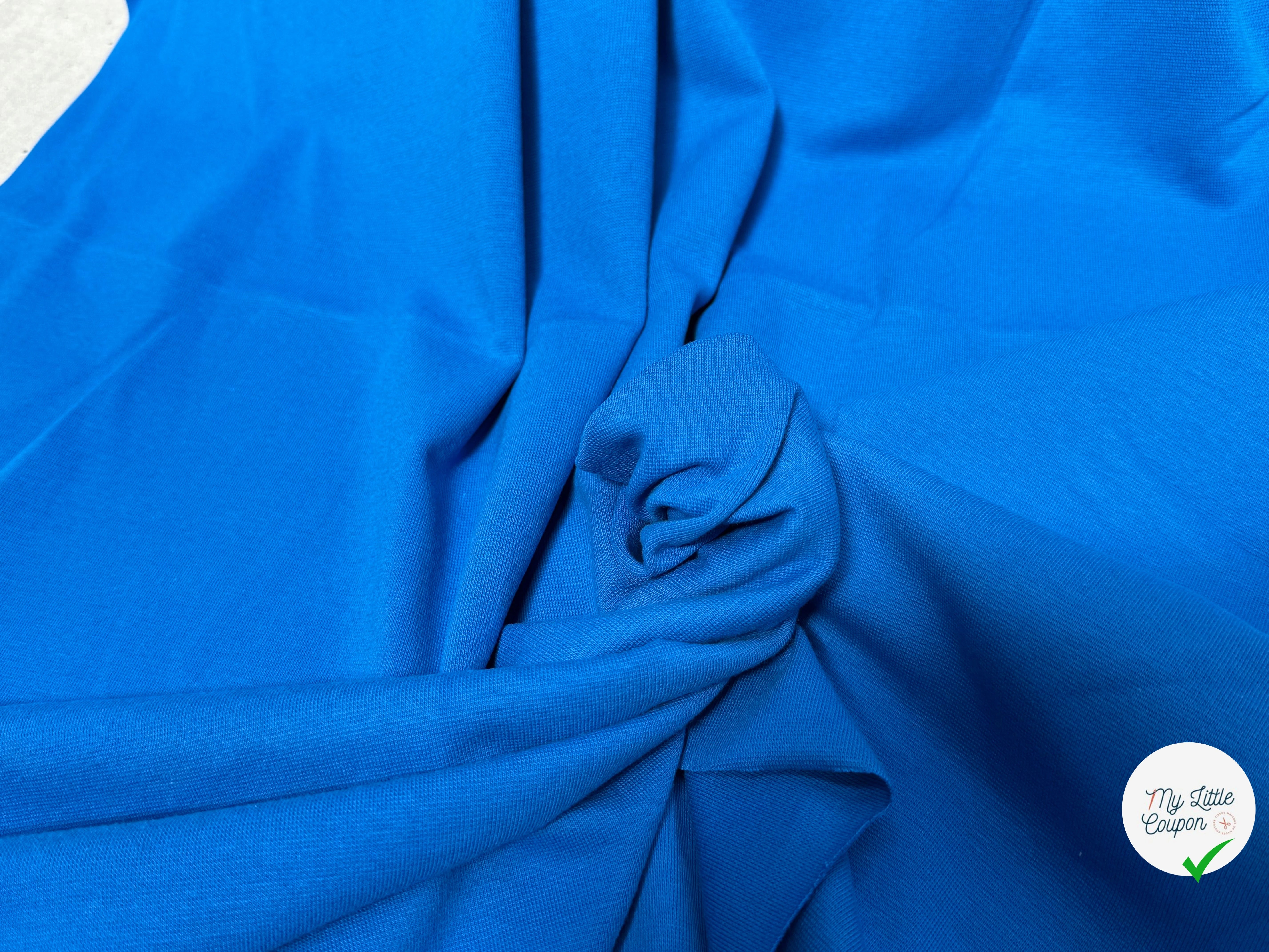 JERSEY COTON 2% ÉLASTHANNE TUBULAIRE 70CM CÔTE 1X1 LAPIS BLUE - My Little Coupon
