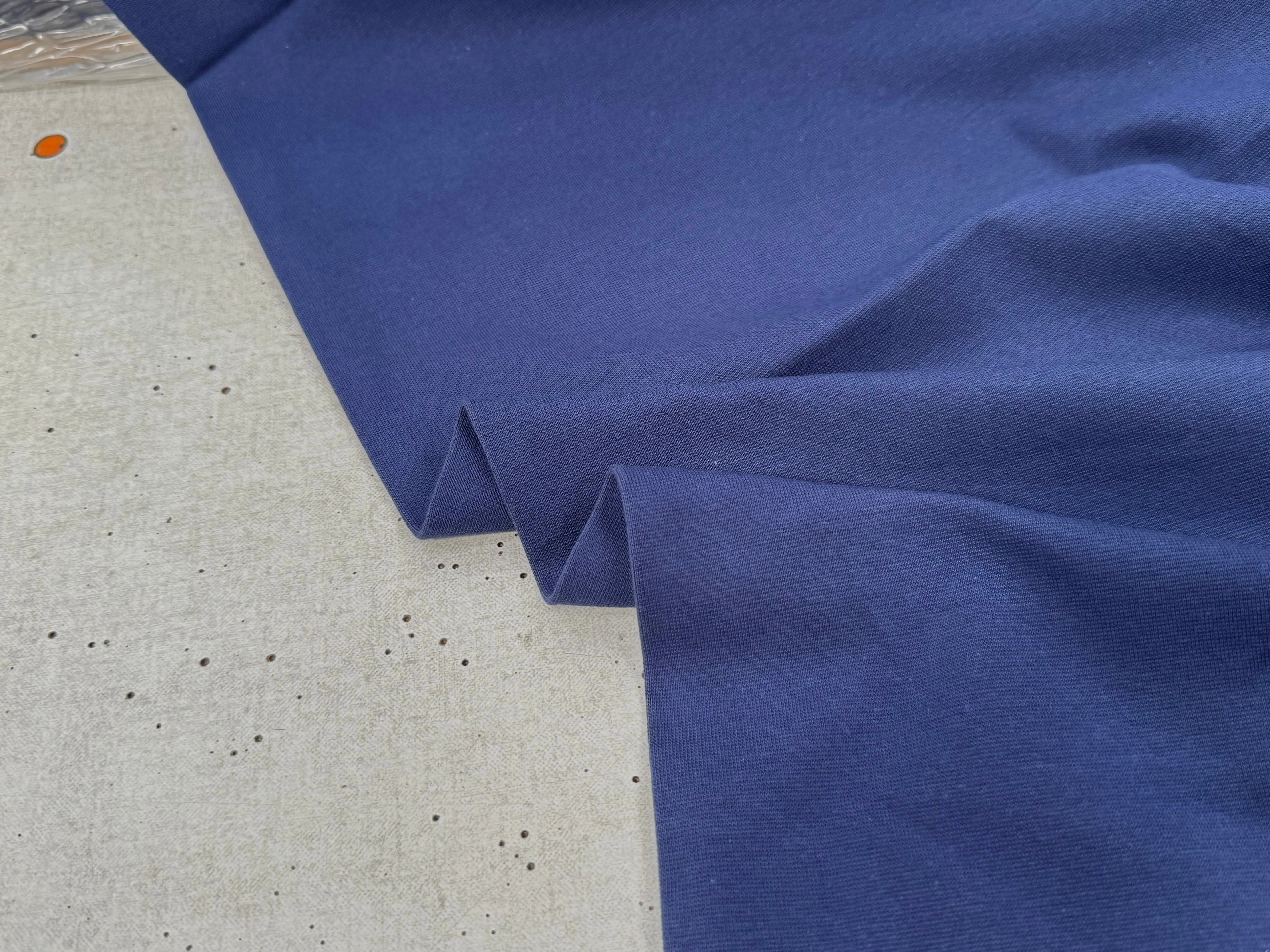 JERSEY COTON 2% ÉLASTHANNE TUBULAIRE 70CM CÔTE 1X1 MEDIEVAL BLUE - My Little Coupon