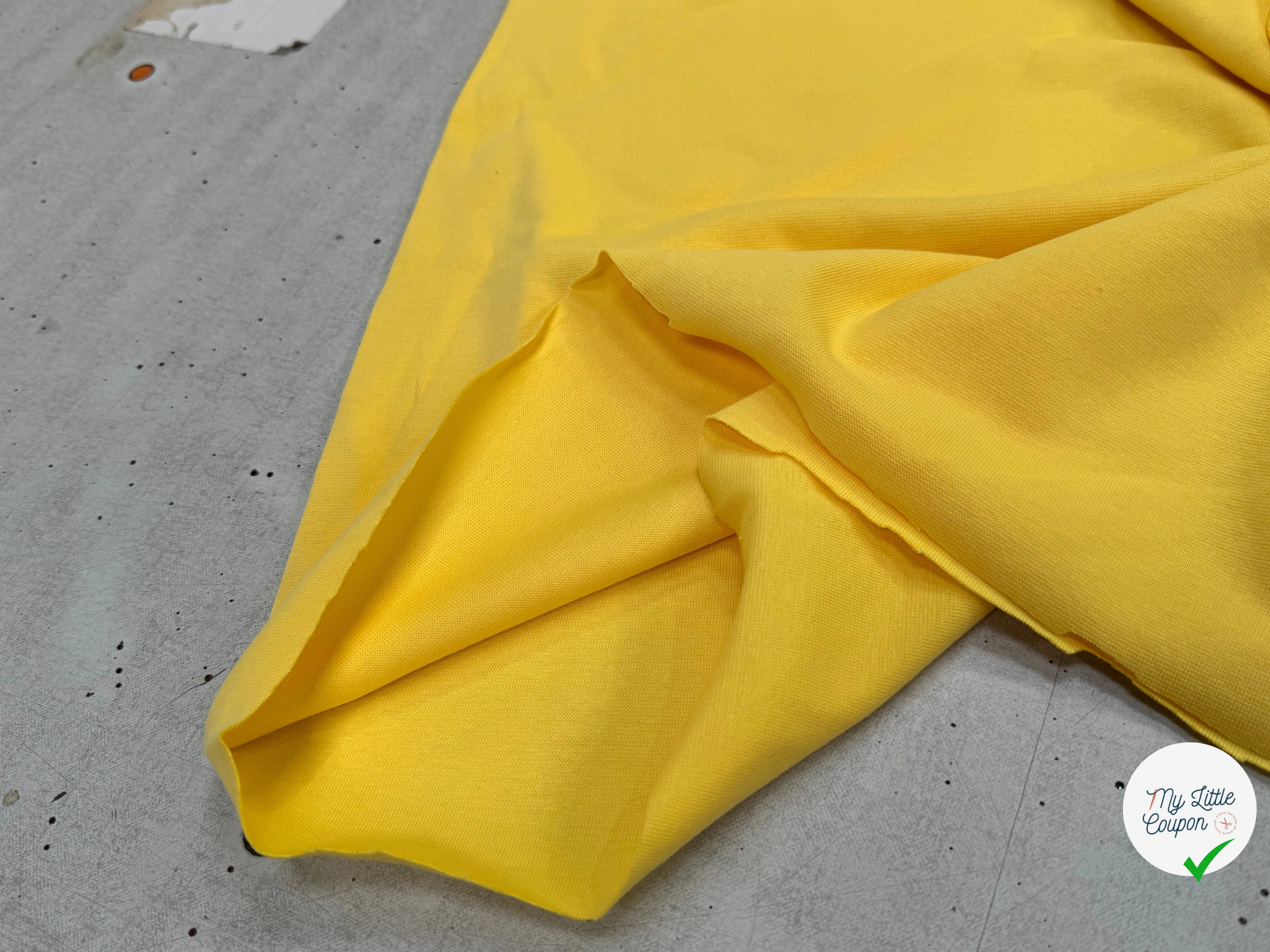 JERSEY COTON 2% ÉLASTHANNE TUBULAIRE 70CM CÔTE 1X1 MINION YELLOW - My Little Coupon