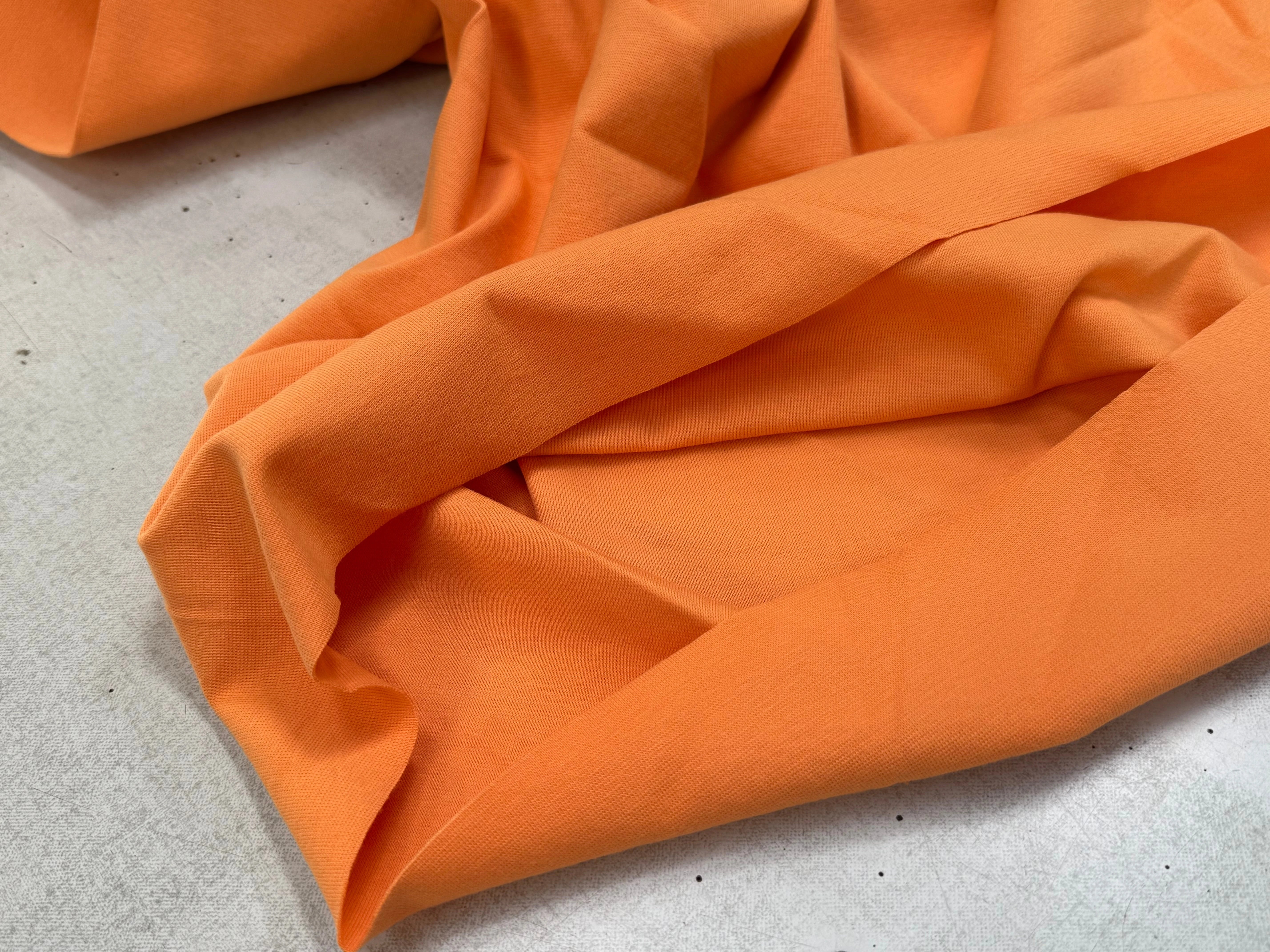 JERSEY COTON 2% ÉLASTHANNE TUBULAIRE 70CM CÔTE 1X1 MUSKMELON - My Little Coupon