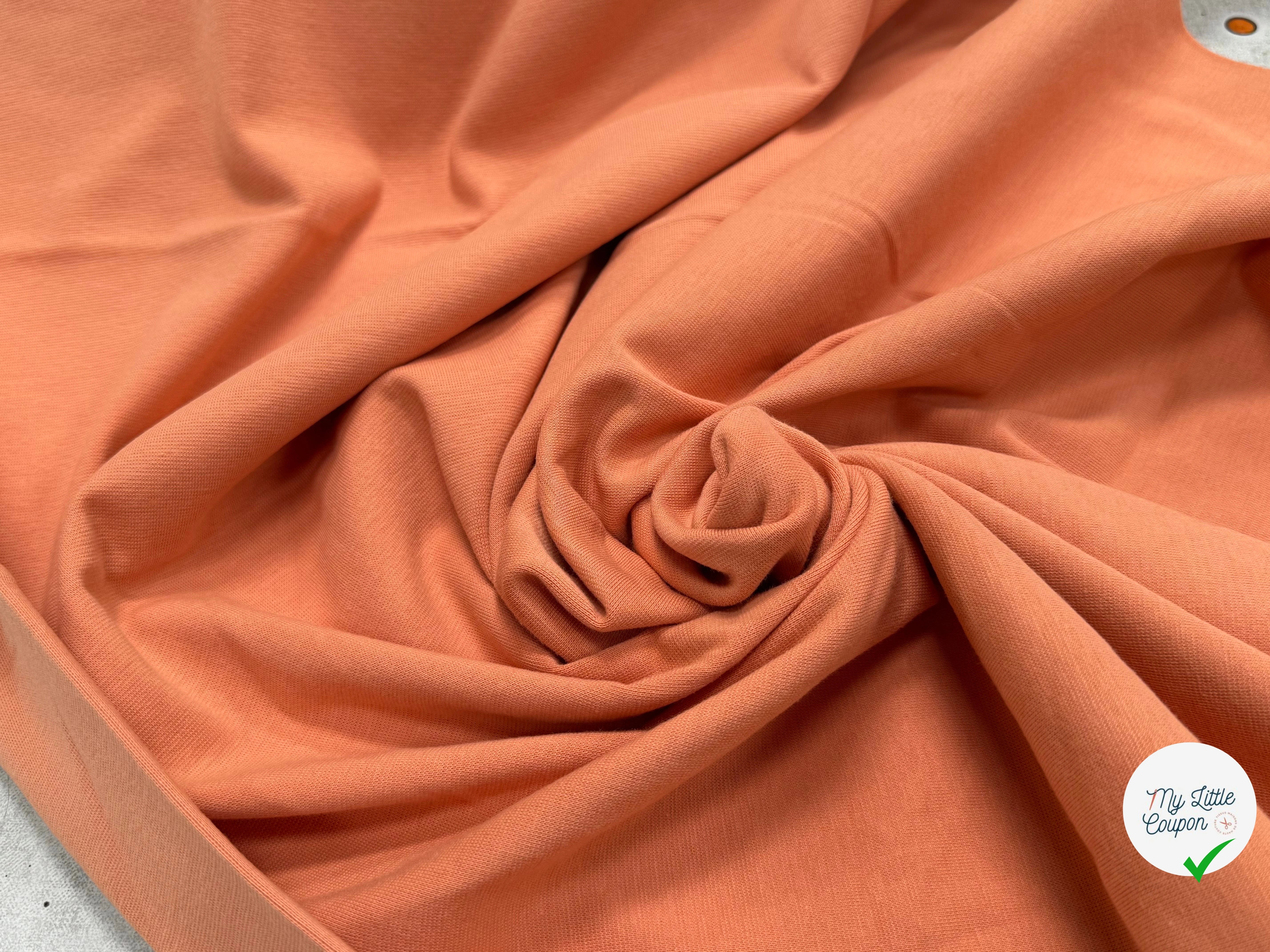 JERSEY COTON 2% ÉLASTHANNE TUBULAIRE 70CM CÔTE 1X1 PINK ICING - My Little Coupon