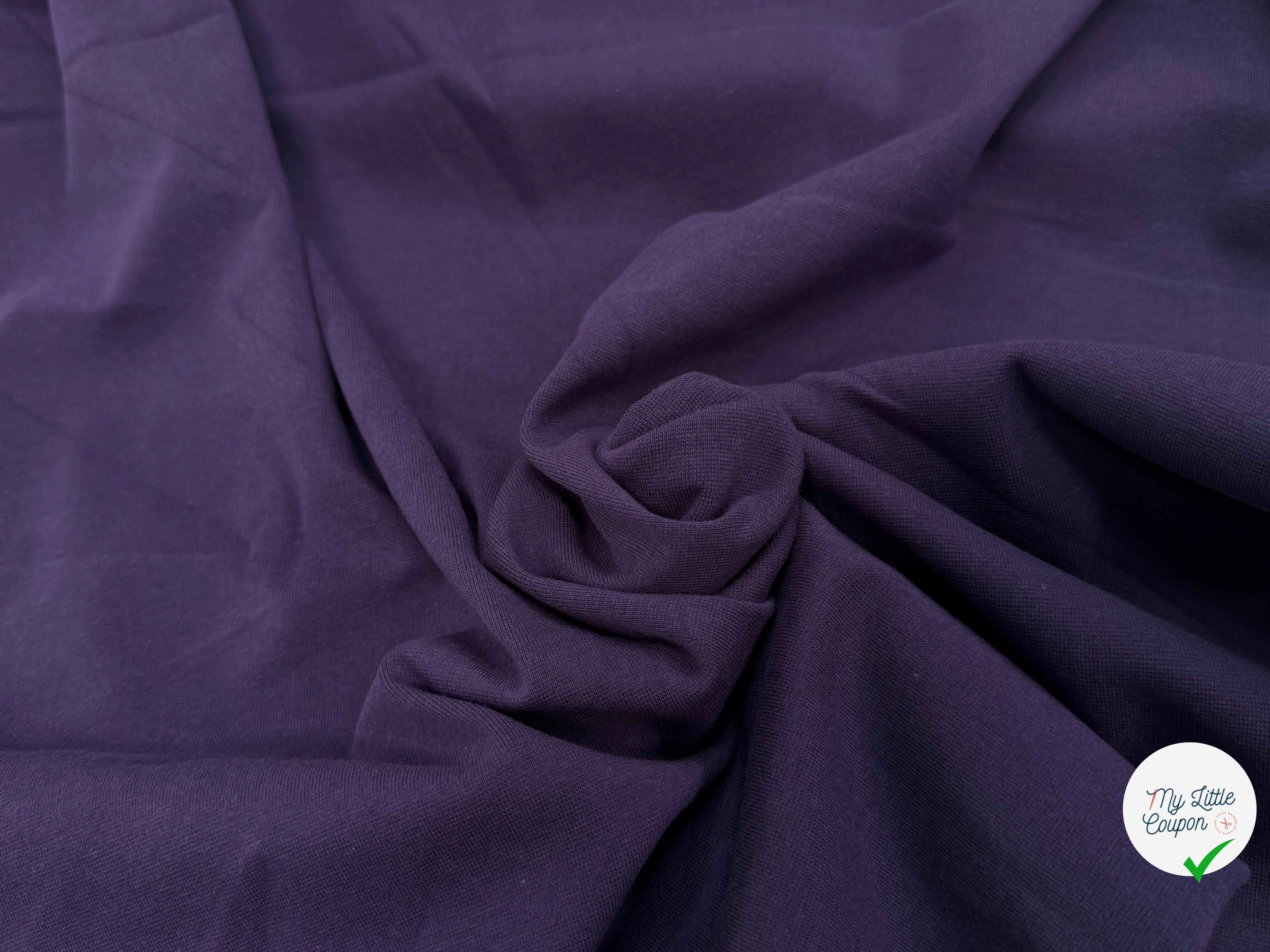 JERSEY COTON 2% ÉLASTHANNE TUBULAIRE 70CM CÔTE 1X1 PURPLE VELVET - My Little Coupon