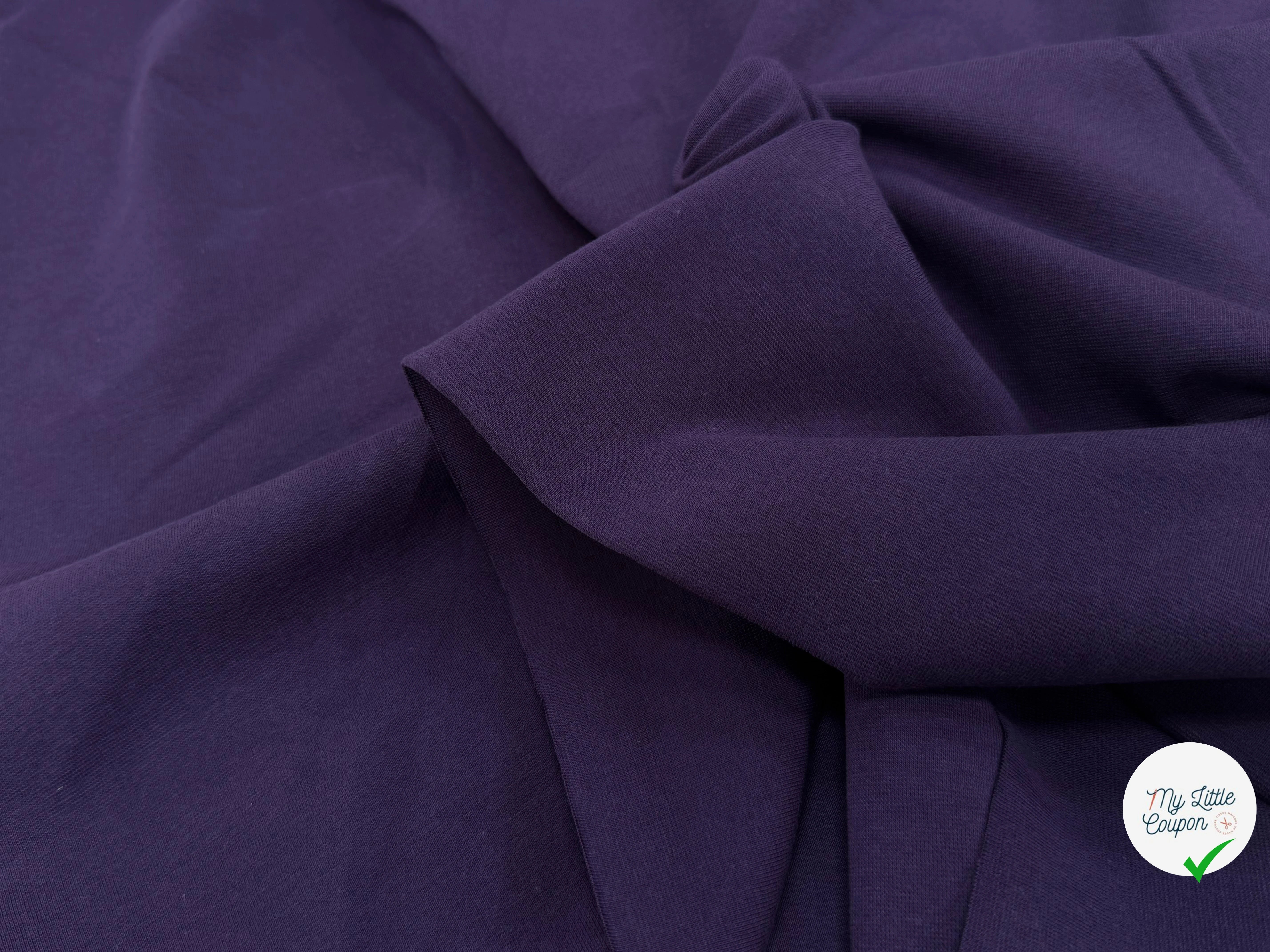 JERSEY COTON 2% ÉLASTHANNE TUBULAIRE 70CM CÔTE 1X1 PURPLE VELVET - My Little Coupon